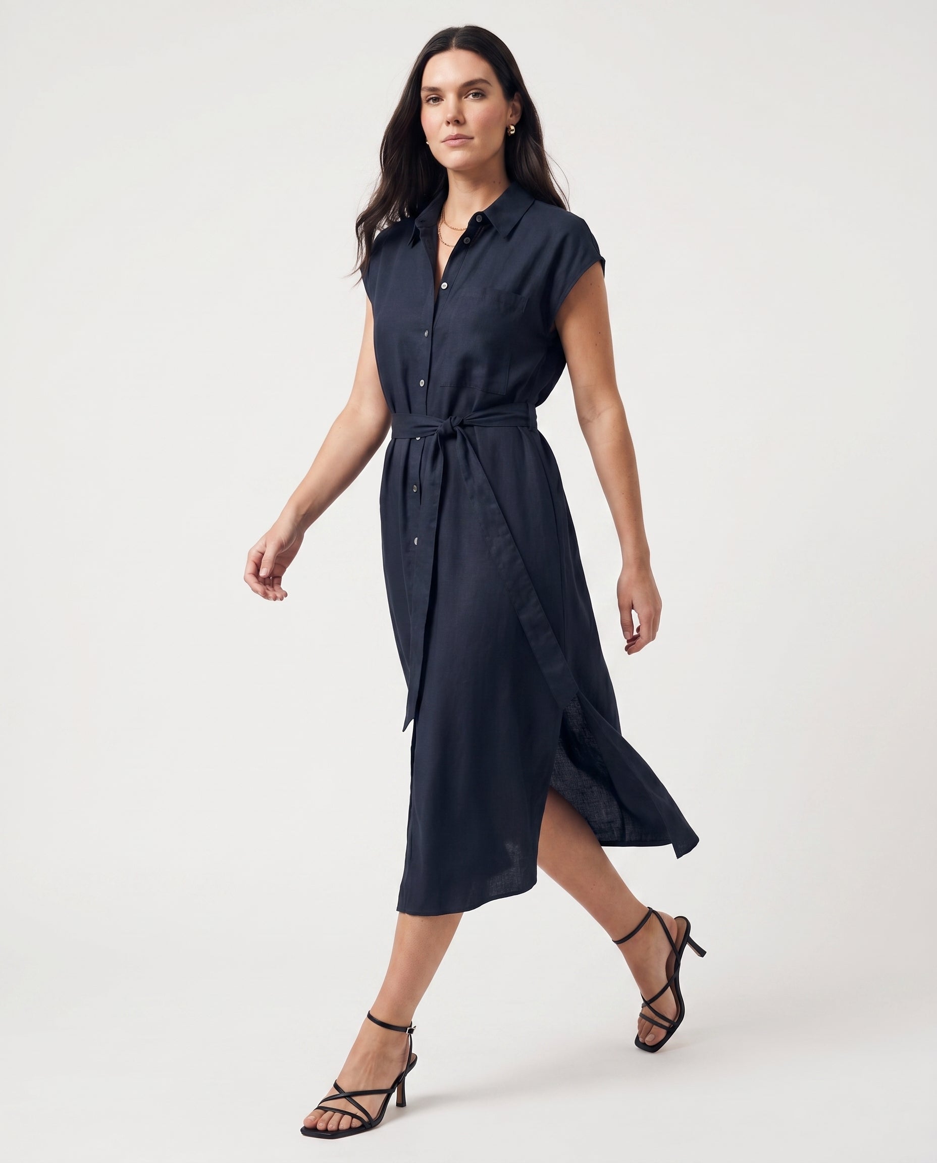 Vm Mymilo Calf Shirt Dress Navy Blazer
