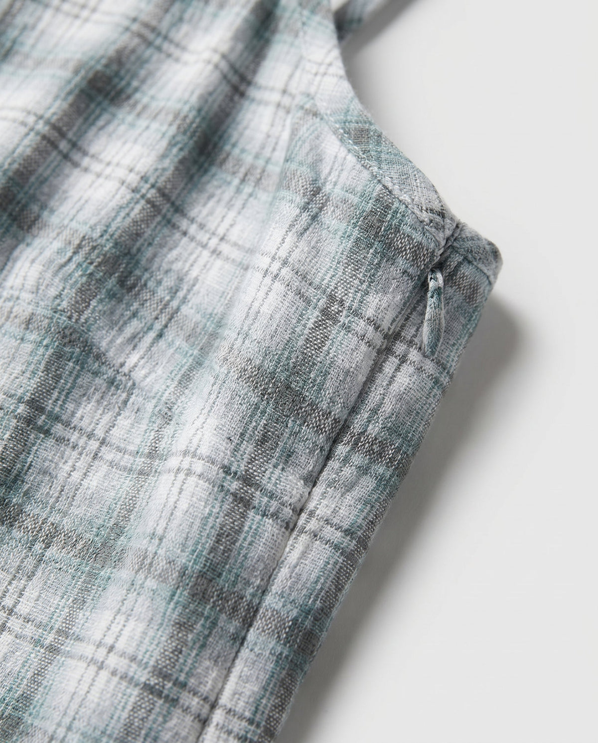 Lagoon - Hemp Seersucker Maxi Dress Overcast Check AFENDS