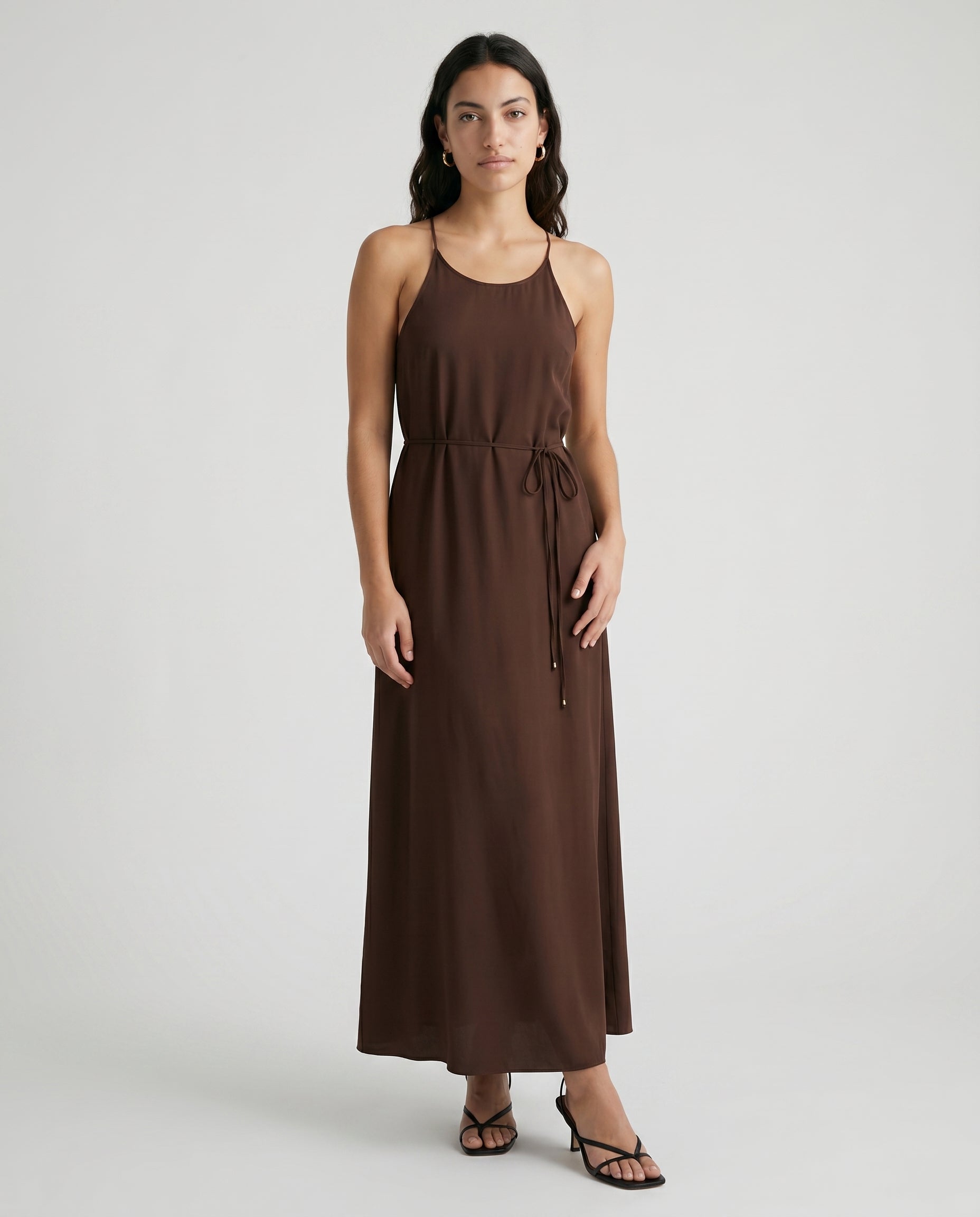 Viscose Maxi Cami Wrap Dress Hot Fudge