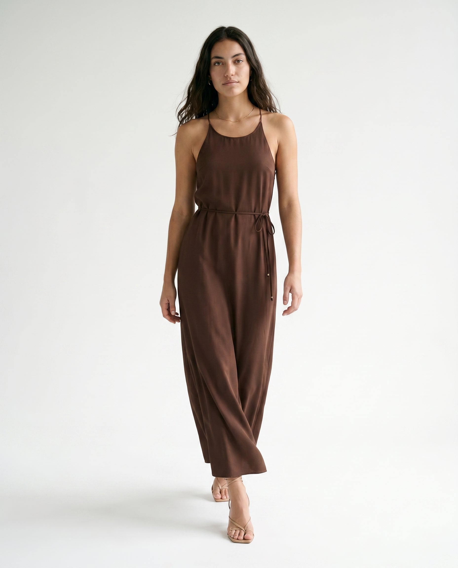 Viscose Maxi Cami Wrap Dress Hot Fudge