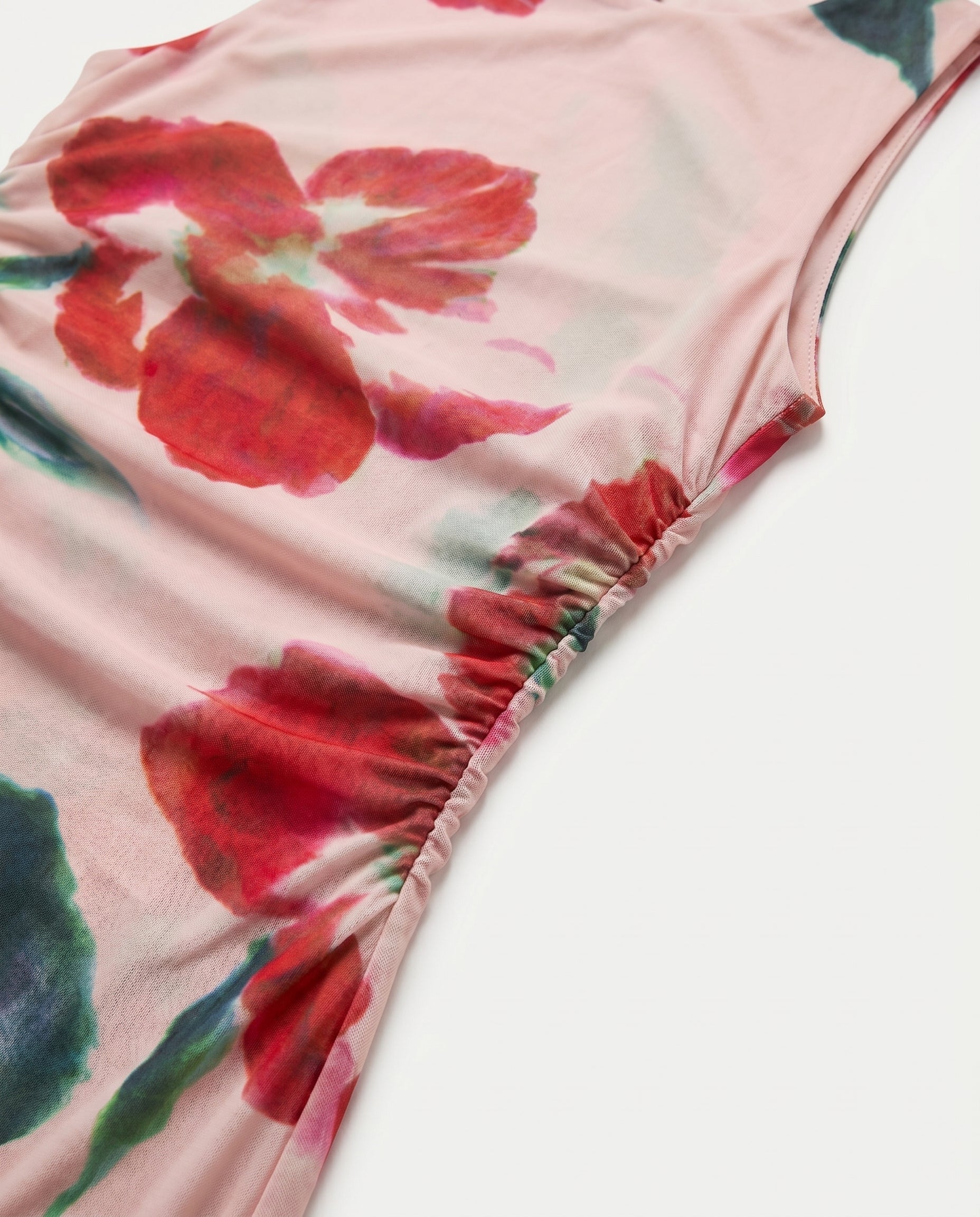 Arabella Mesh Midi Dress Red Floral MINK PINK