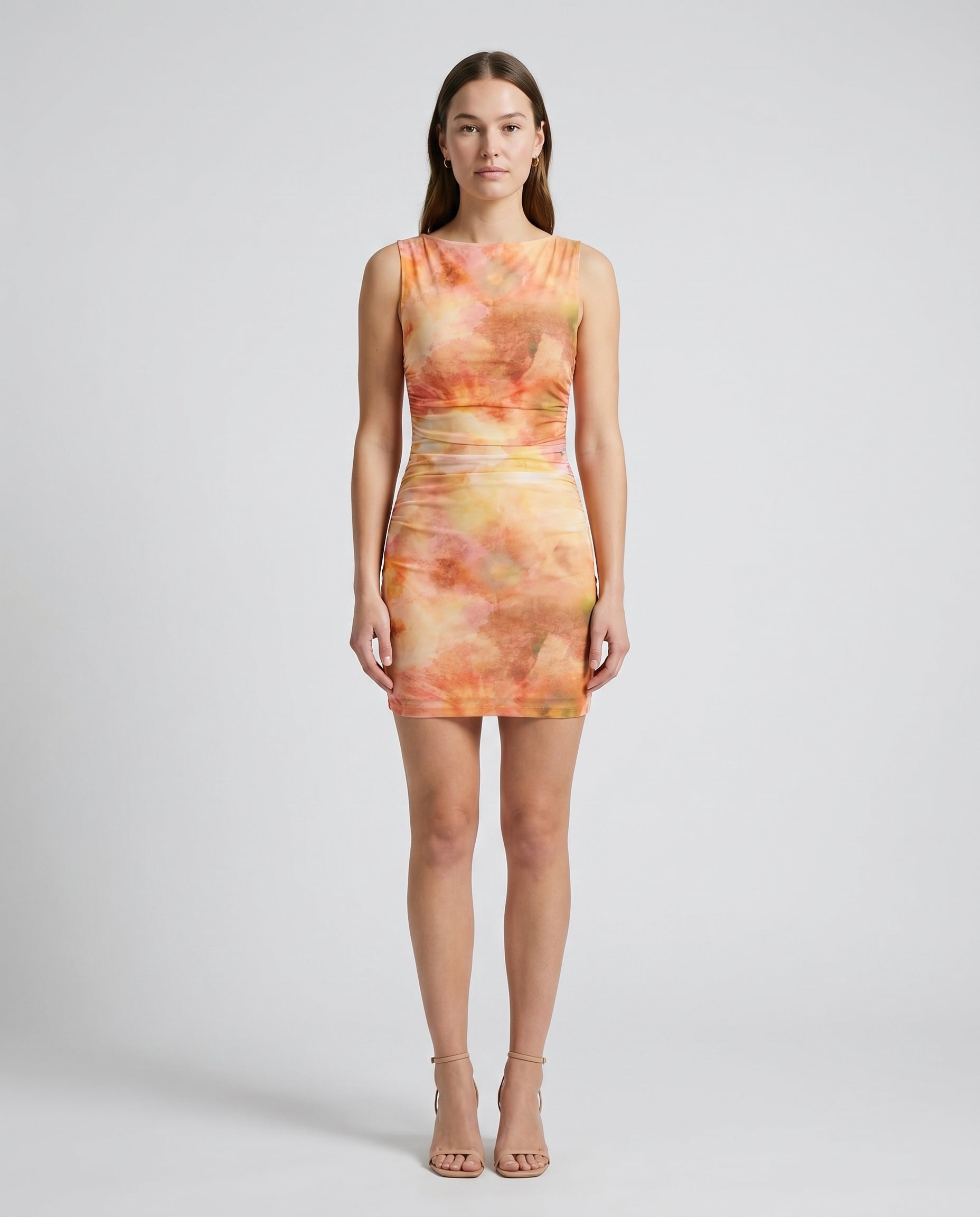Aria Mesh Mini Dress Watercolour Floral