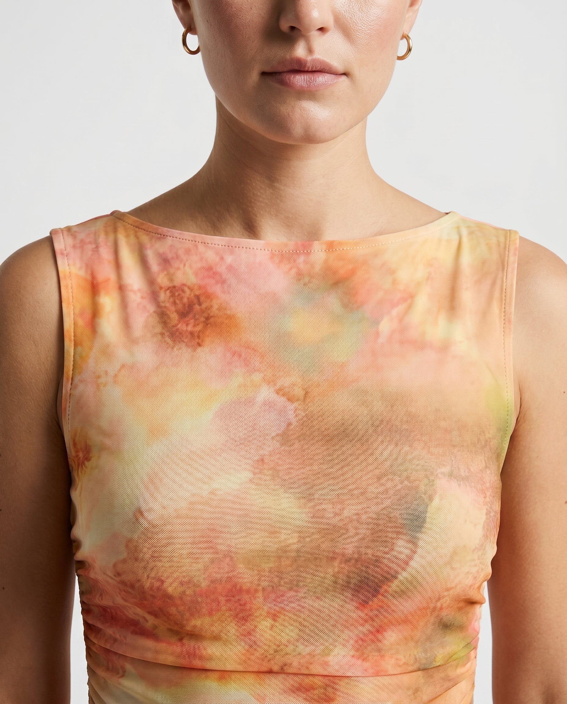 Aria Mesh Mini Dress Watercolour Floral
