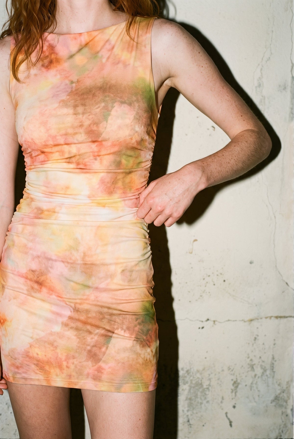 Aria Mesh Mini Dress Watercolour Floral MINK PINK