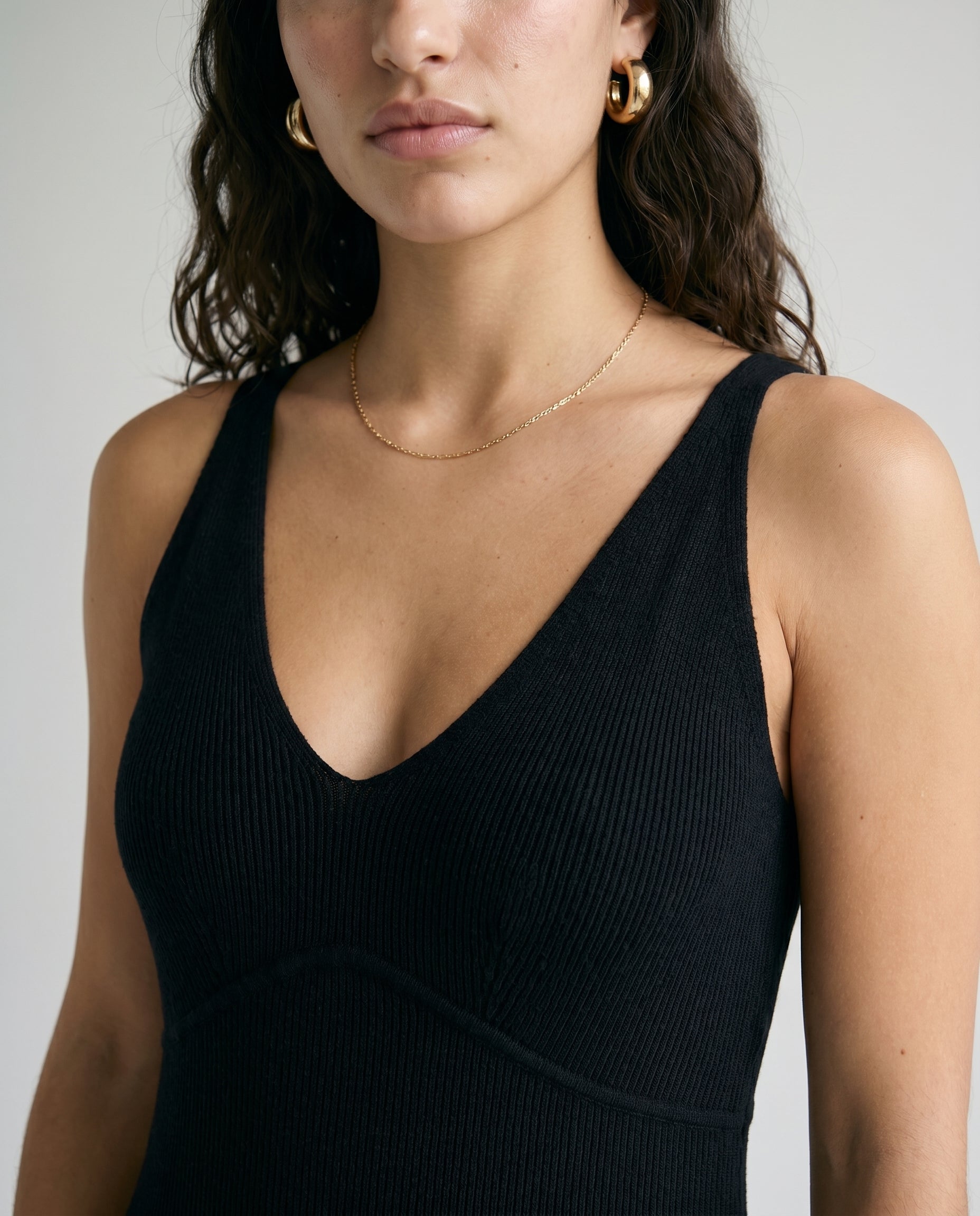 Robe nuisette midi à col en V