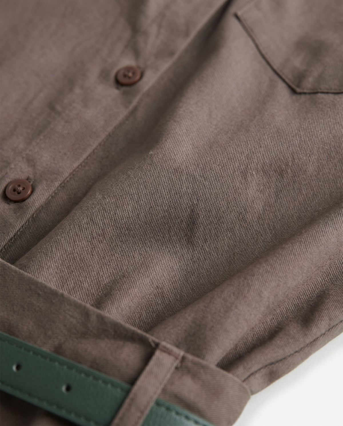 Belted Button Down Dress Olive/Green Slow High