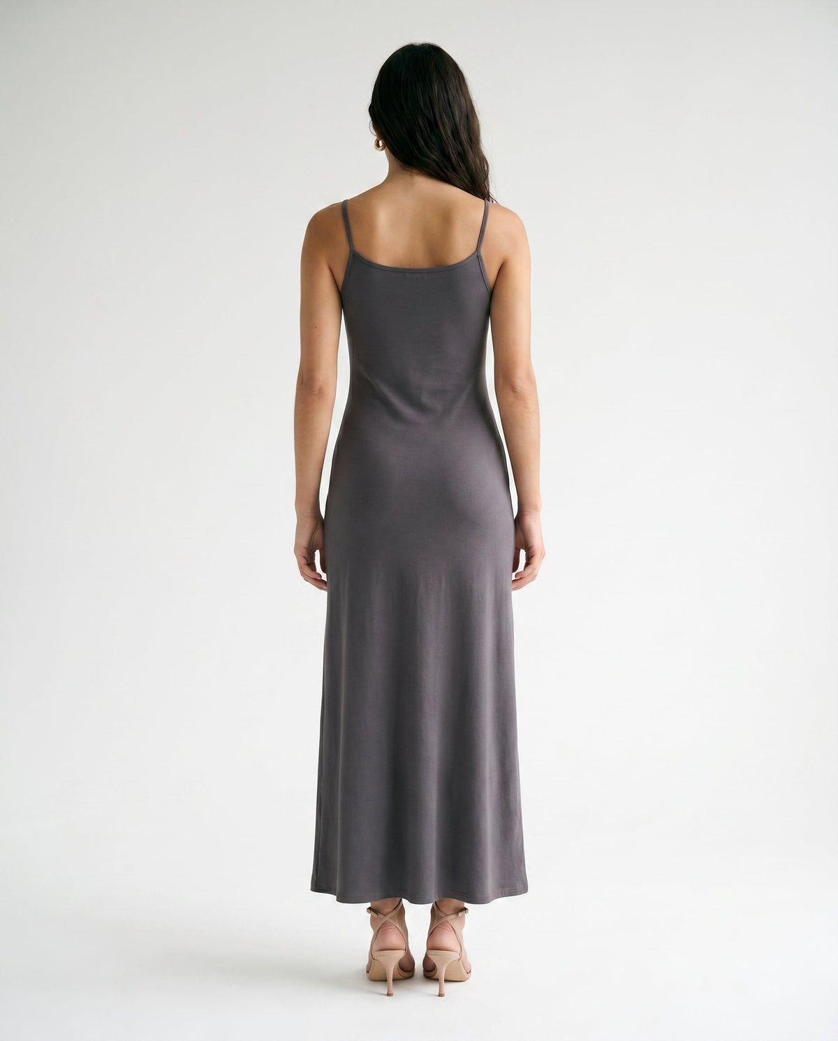 Strappy Maxi Dress Dark Grey Slow High