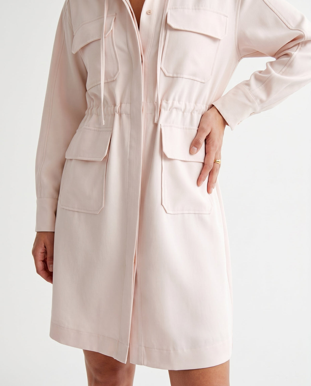 Utility Drawstring Dress Off White COCA