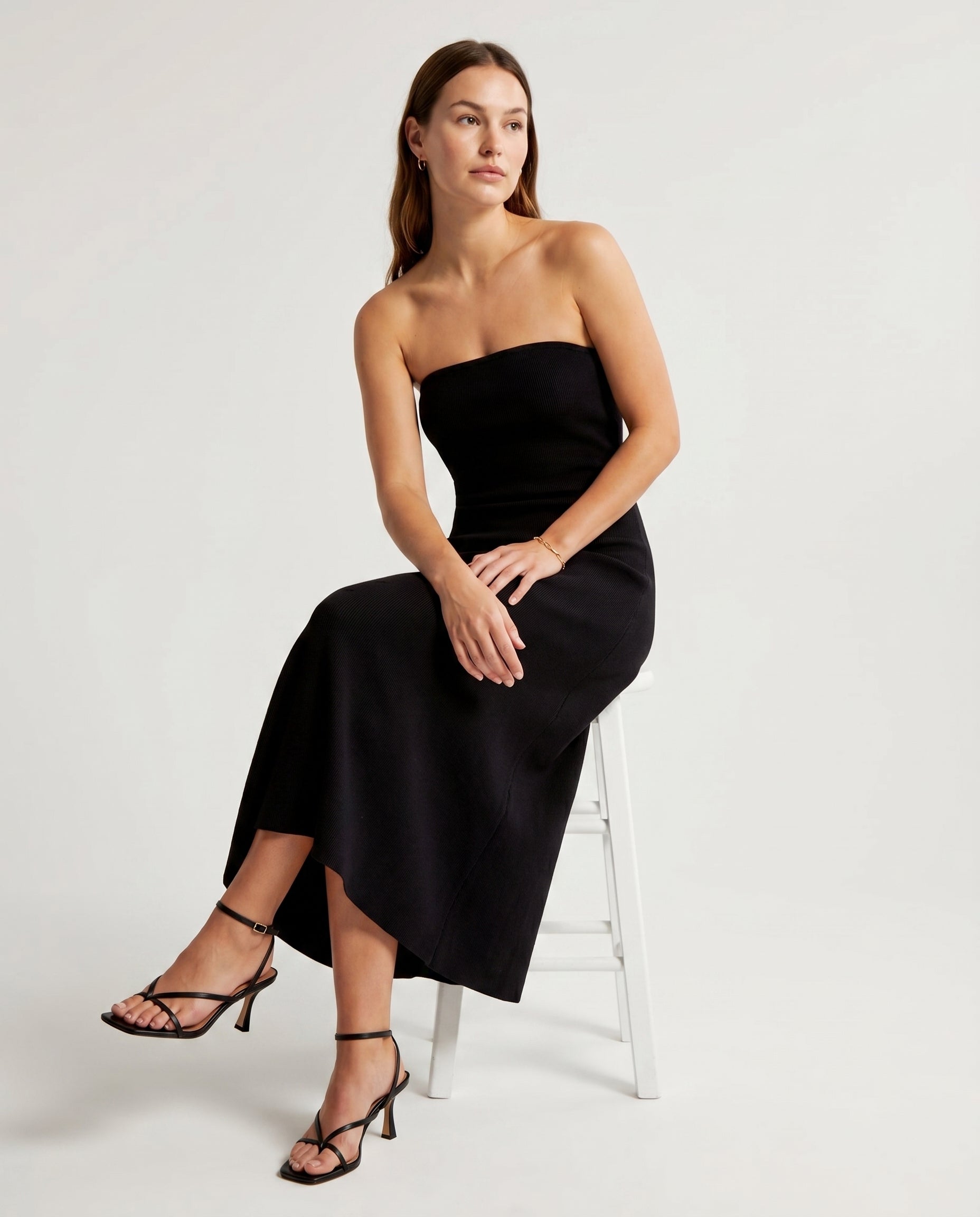 Halter Midi Dress Black