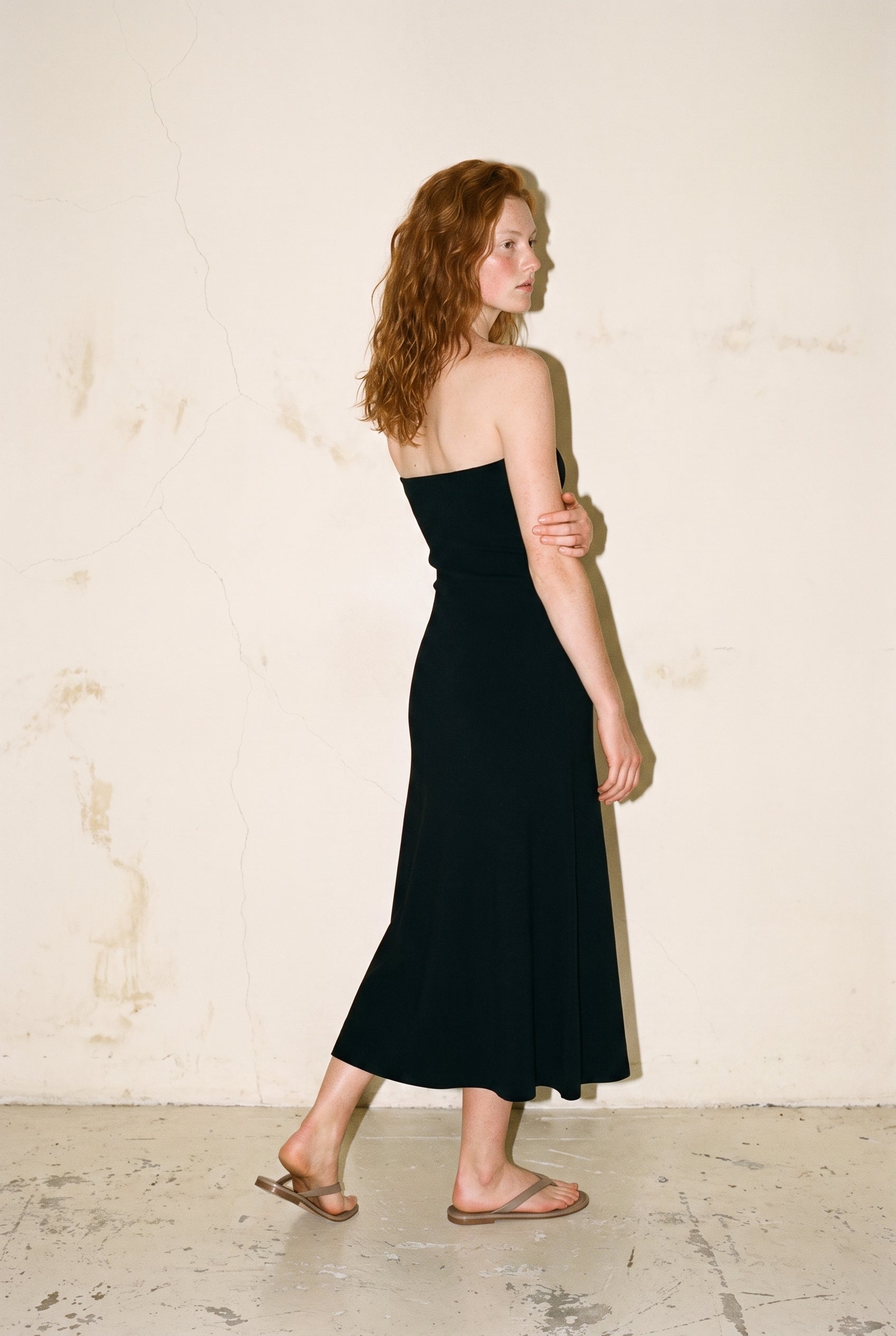 Halter Midi Dress Black