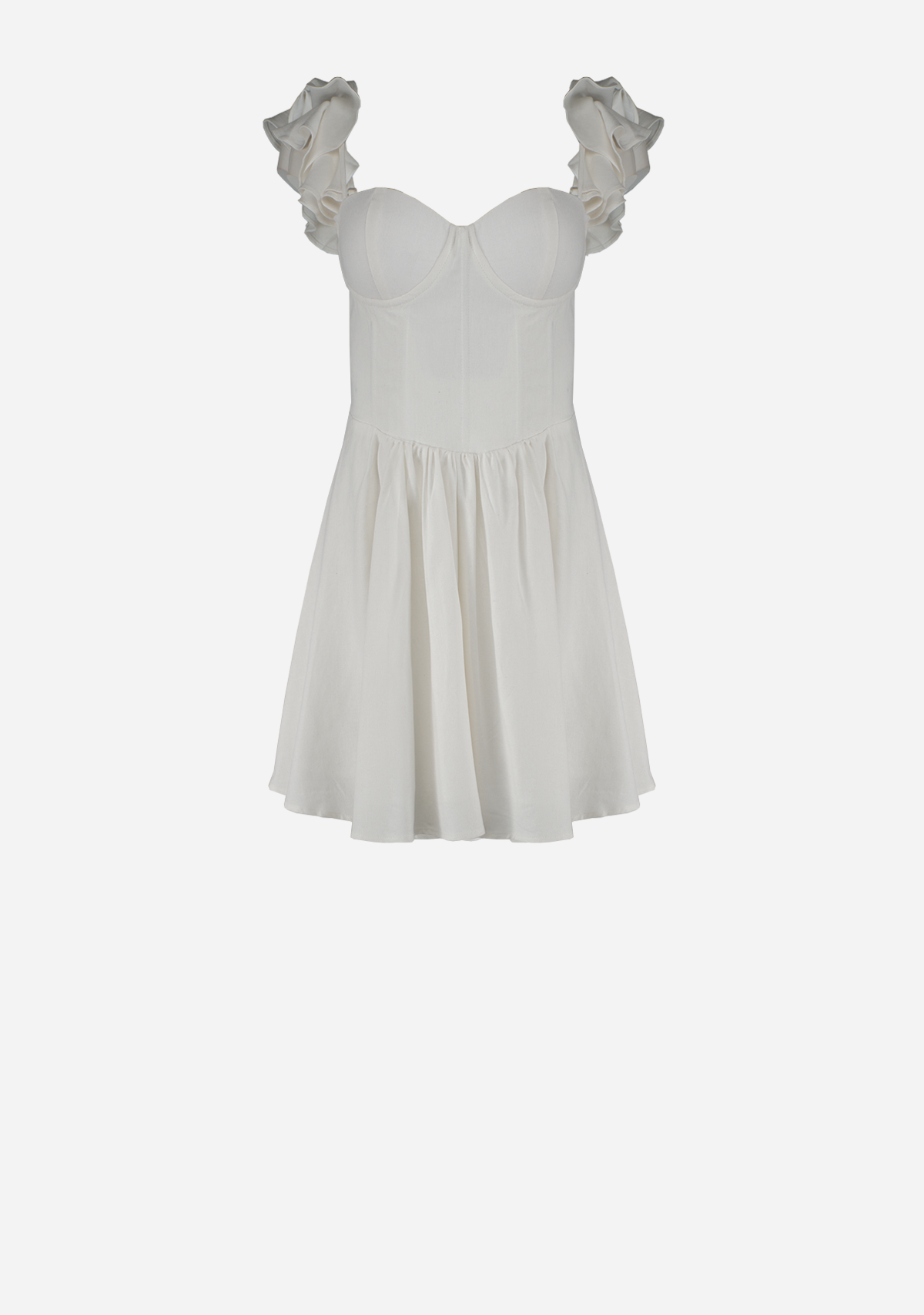 Heaven Sent Corset Flutter Mini Dress Ivory