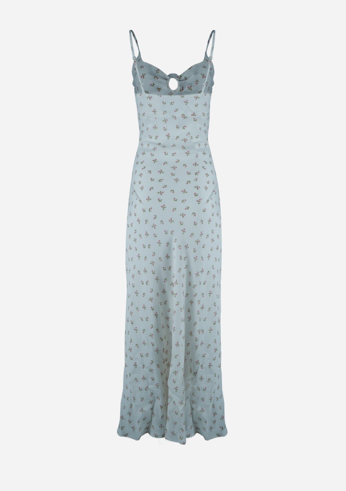 Burst Of Bliss Maxi Floral Dress With O Grab Detail Ivory/Pink