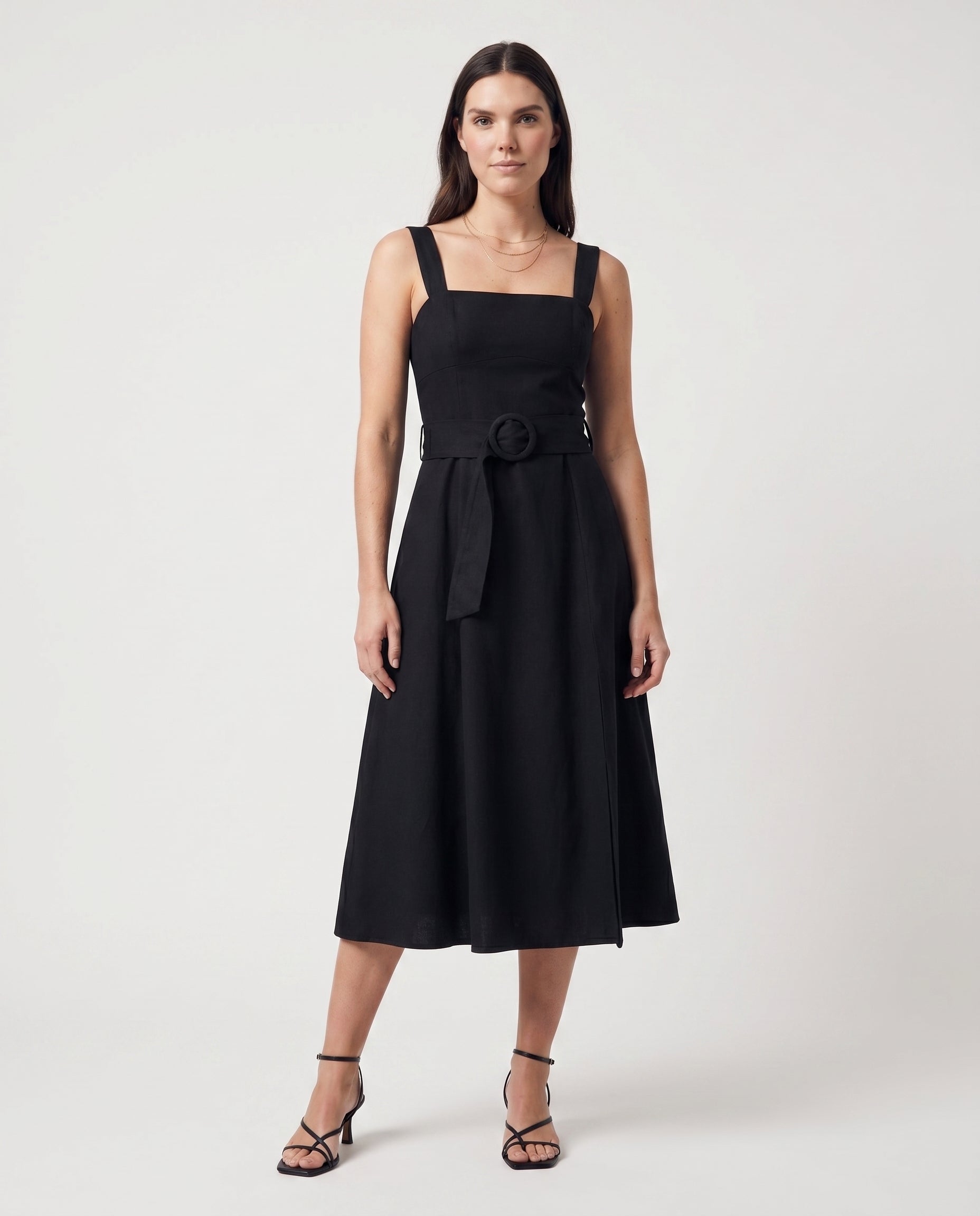 Square Neck Maxi Dress Black