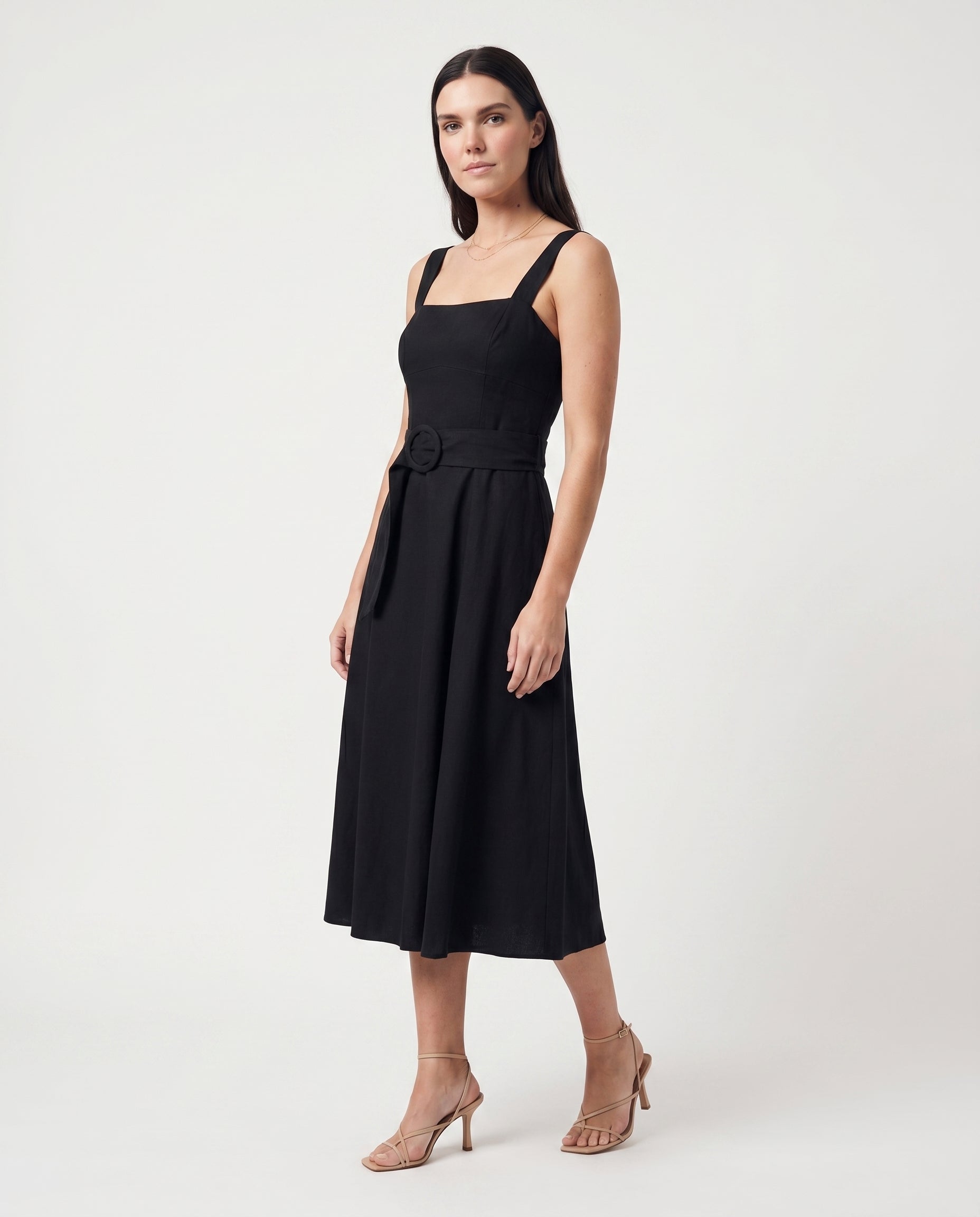 Square Neck Maxi Dress Black