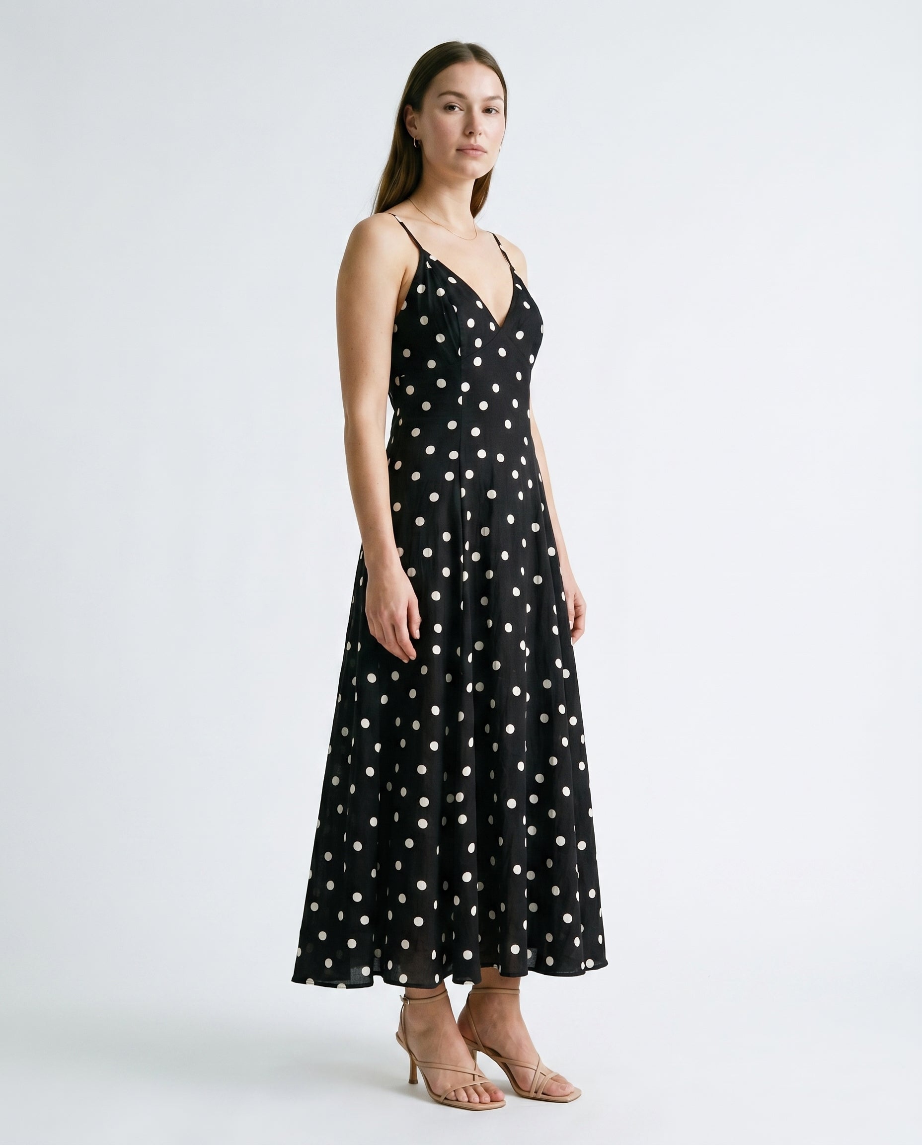Classic Polka Dot Summer Dress Black Polka Dots