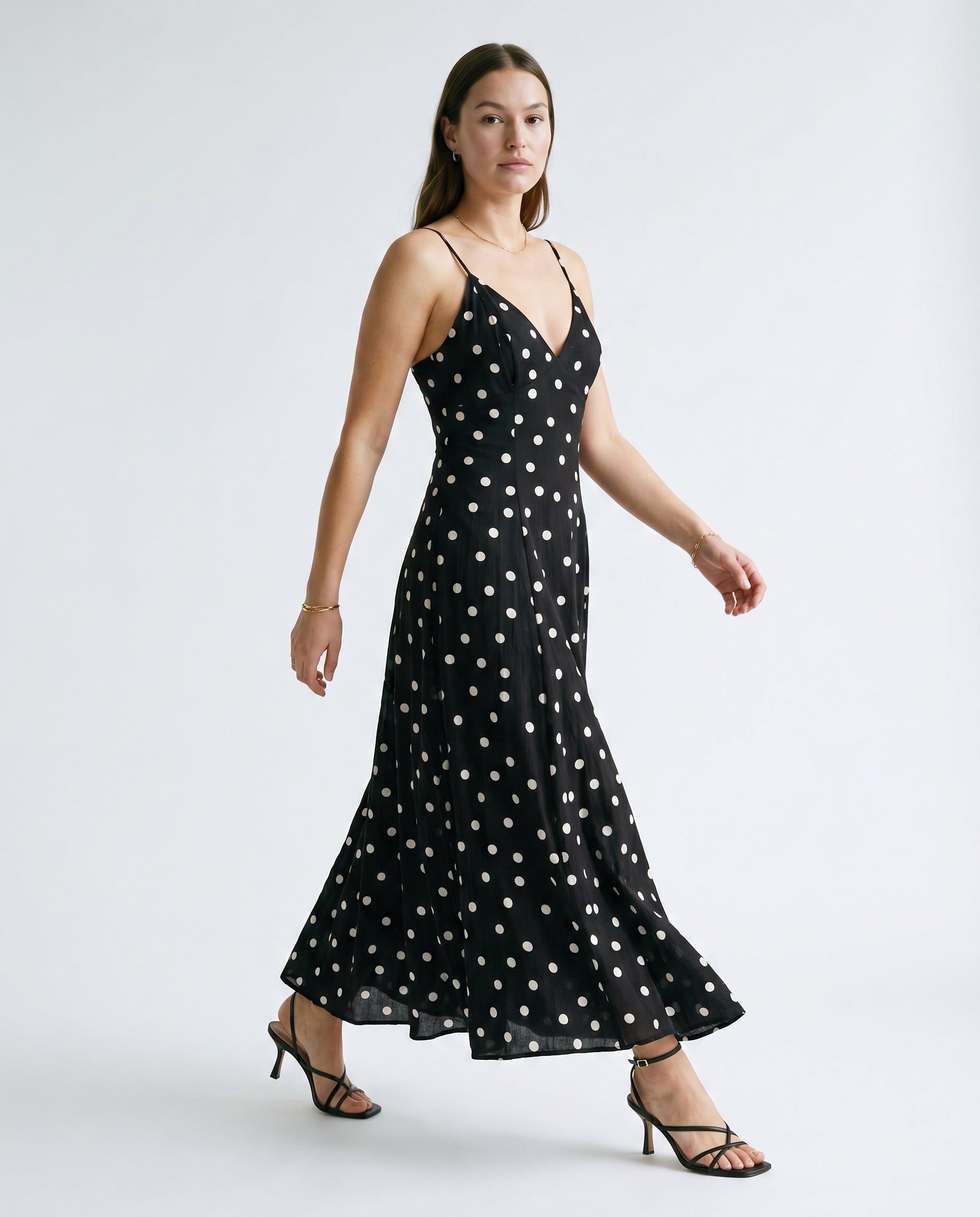 Classic Polka Dot Summer Dress Black Polka Dots