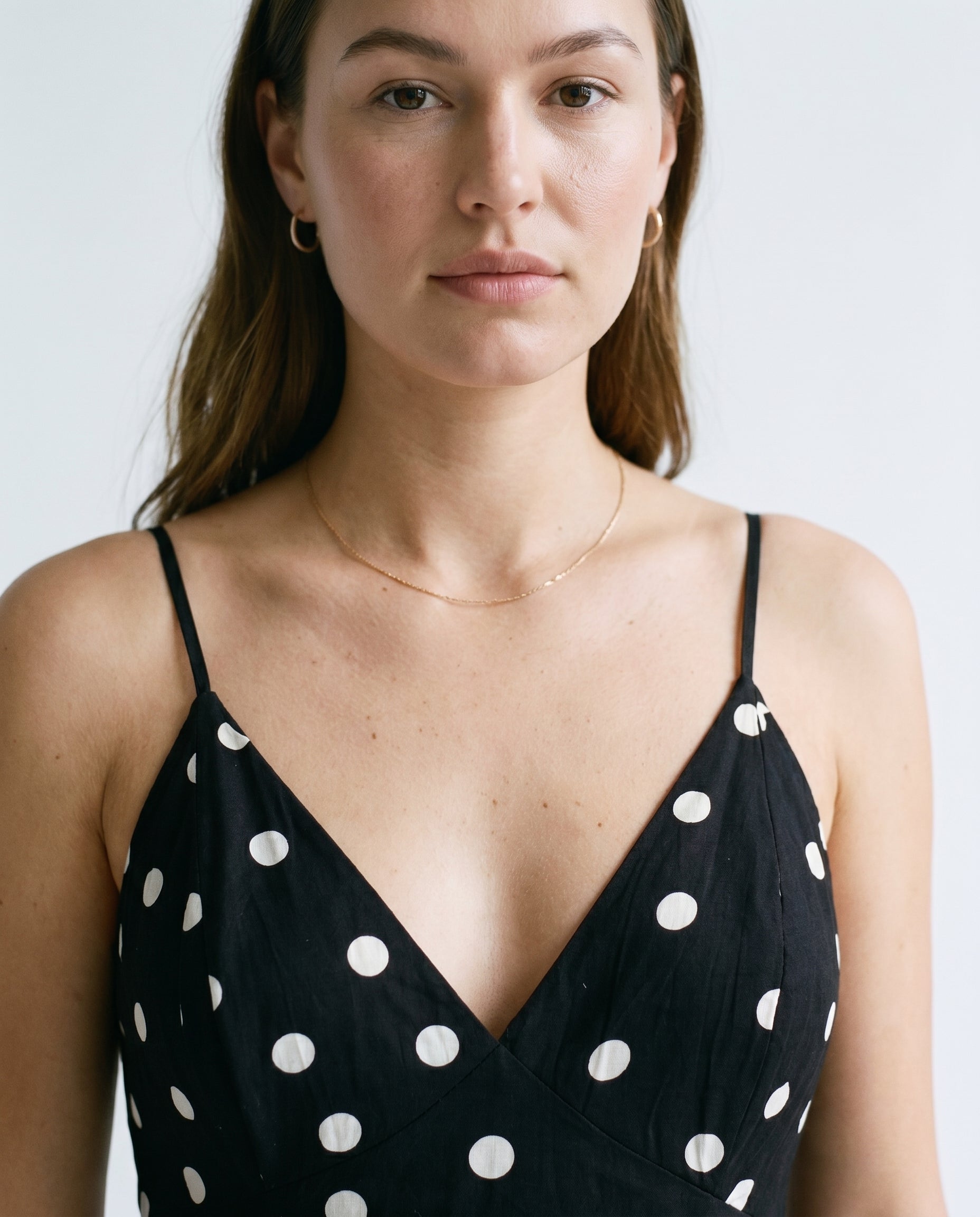 Classic Polka Dot Summer Dress Black Polka Dots