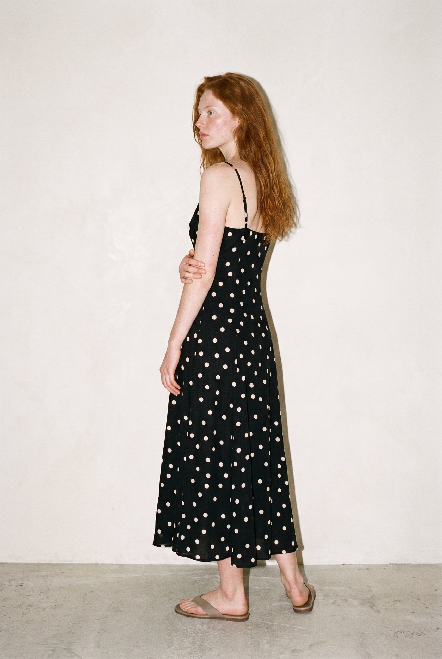 Classic Polka Dot Summer Dress Black Polka Dots