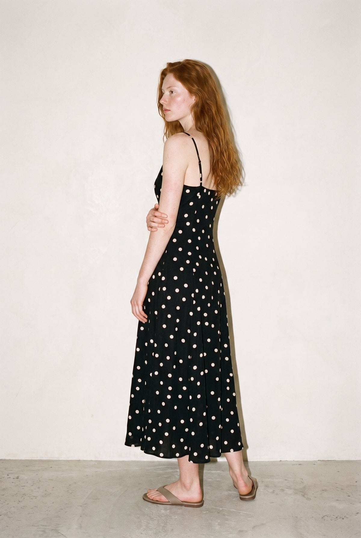 Classic Polka Dot Summer Dress Black Polka Dots ALTAR