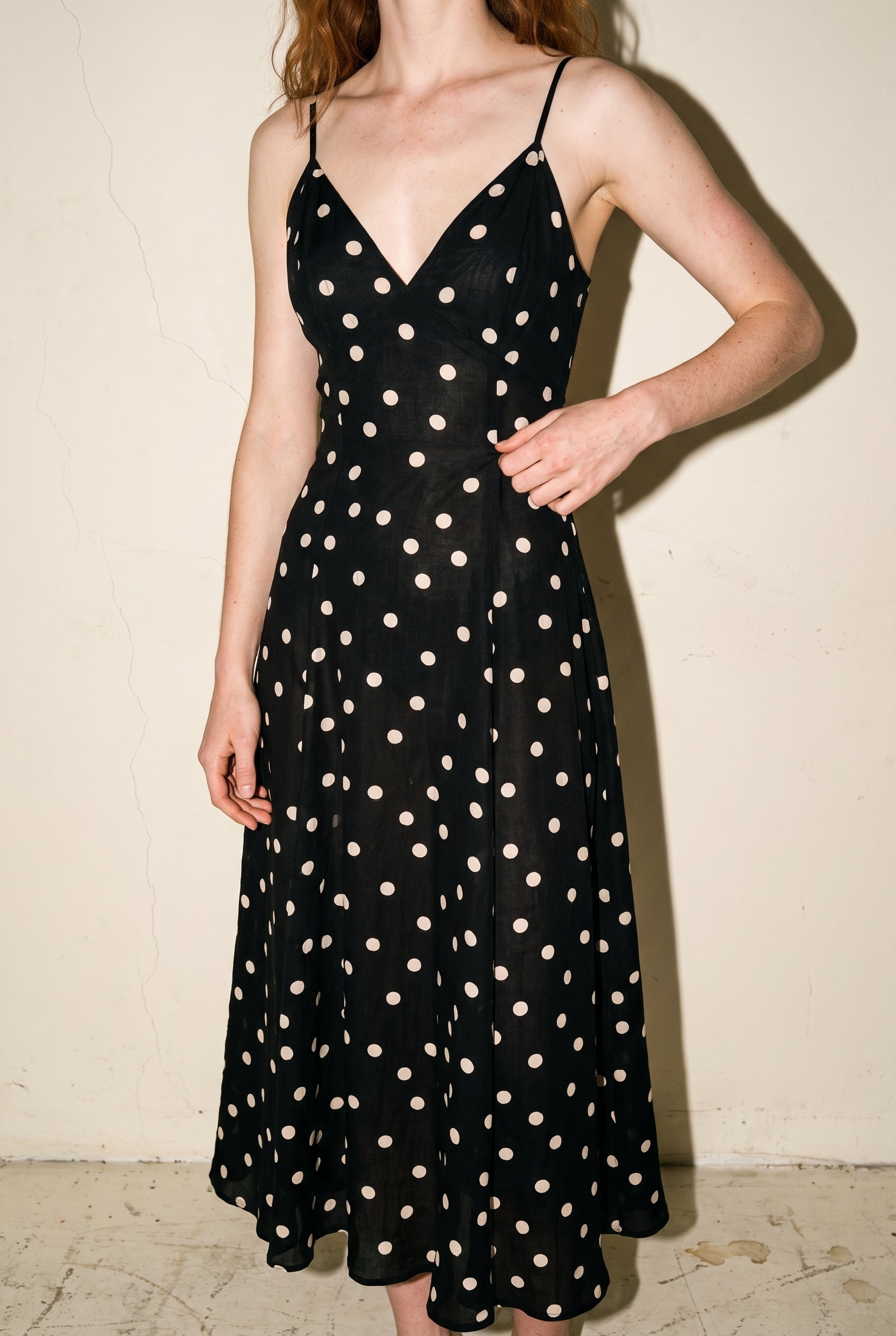 Classic Polka Dot Summer Dress Black Polka Dots ALTAR