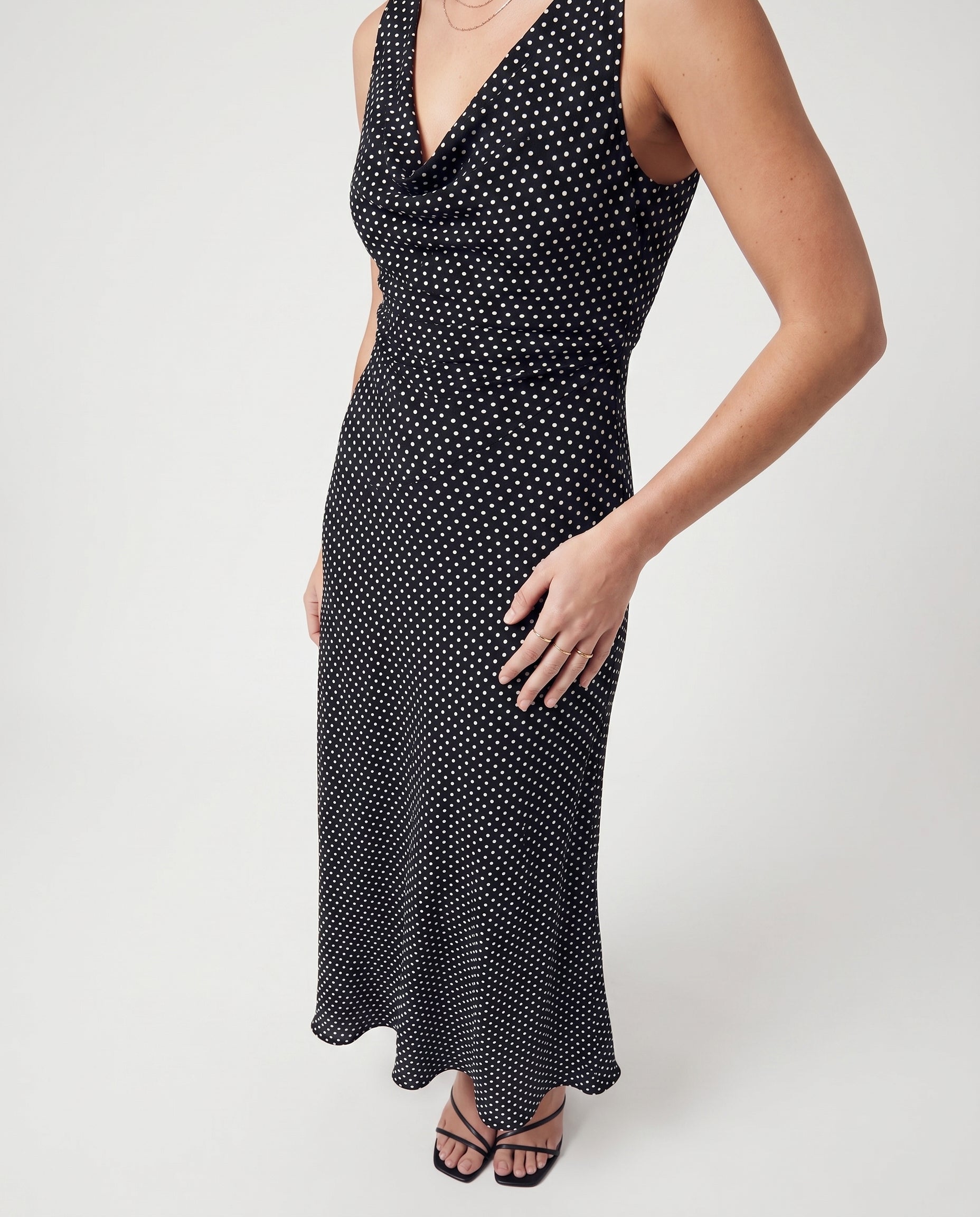Polka Dot Dress Black/White