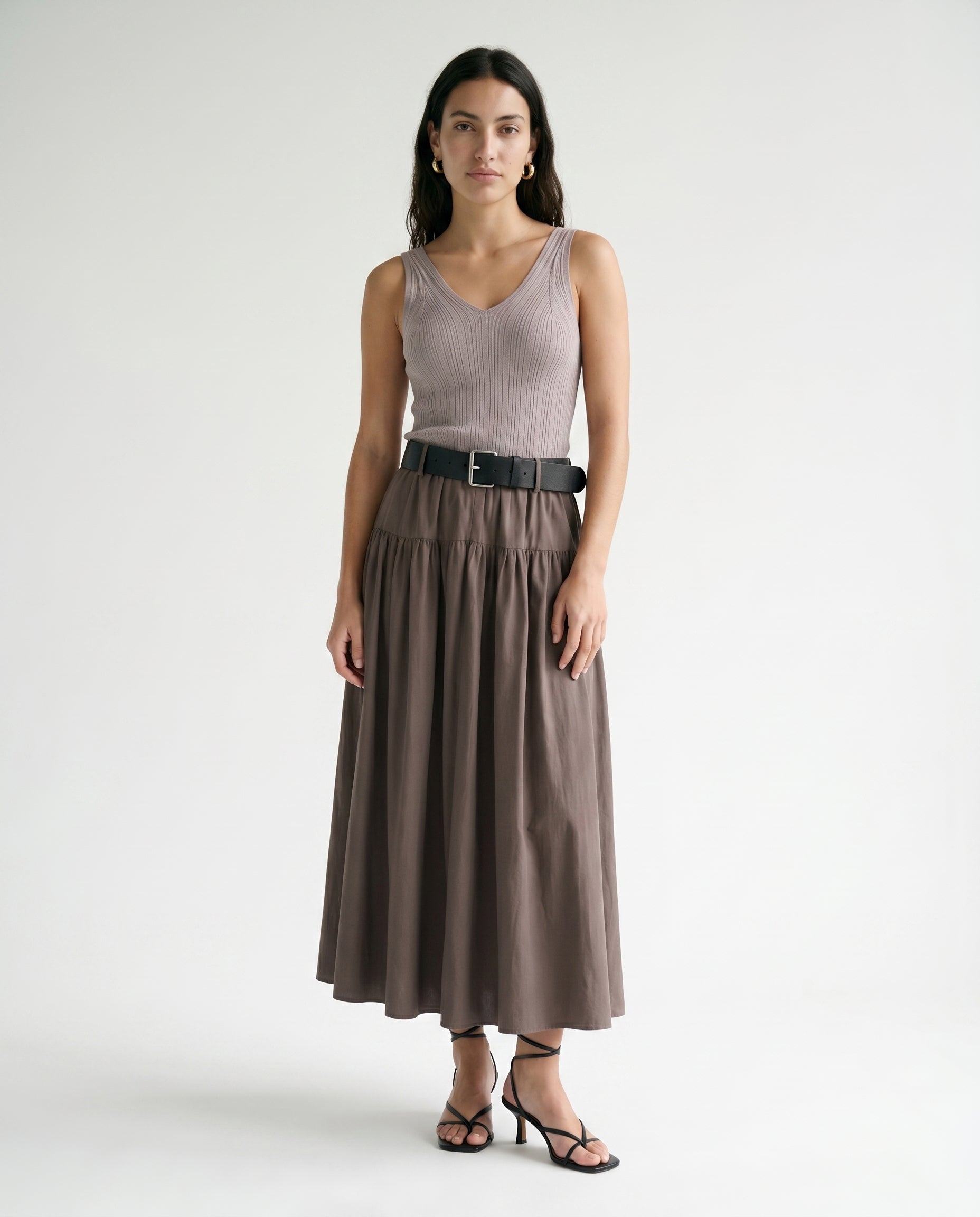 Marled Sleeveless Knit Dress Marled