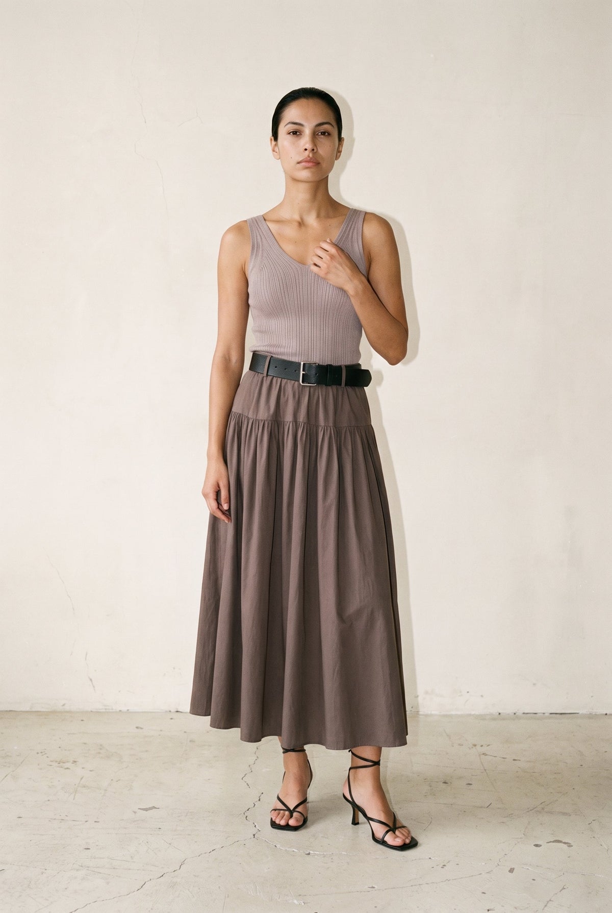 Marled Sleeveless Knit Dress Marled SLOW HIGH