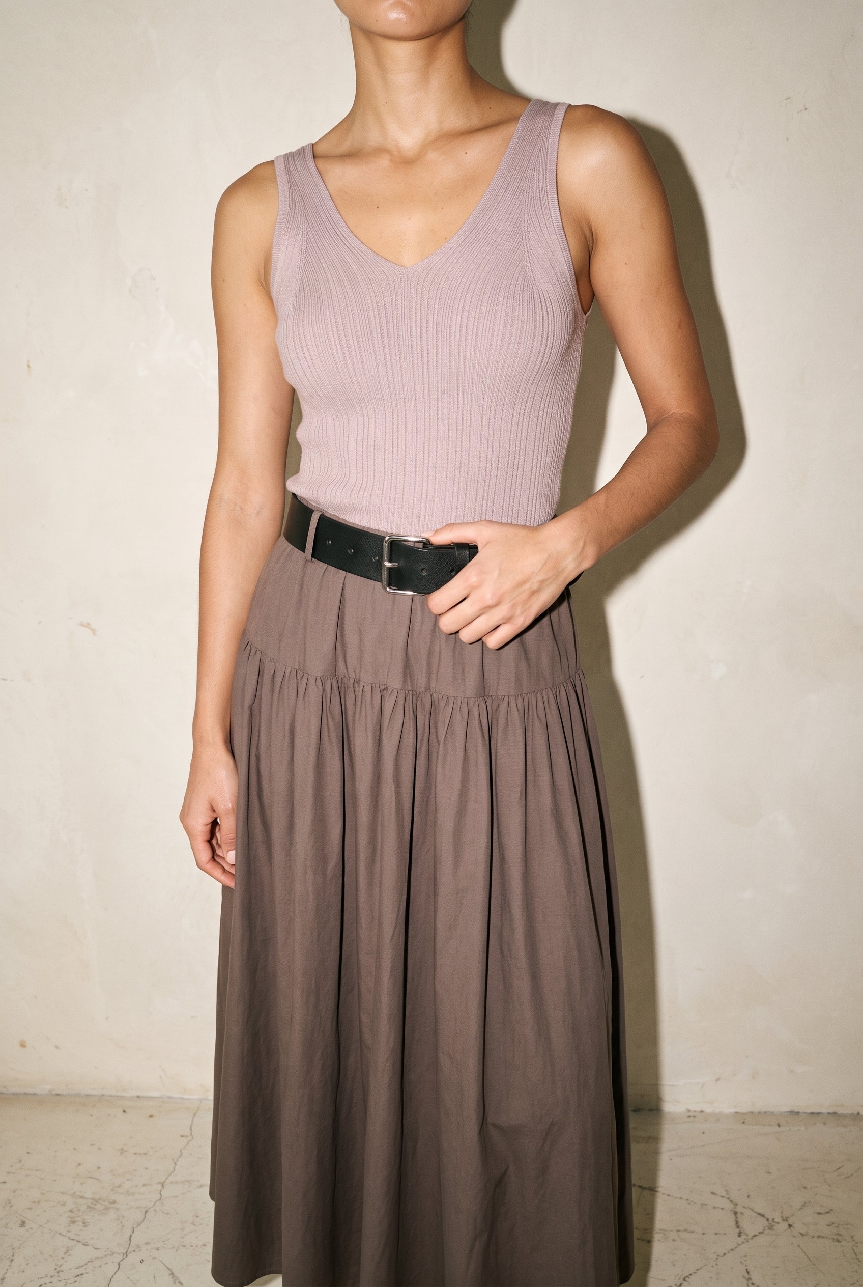 Marled Sleeveless Knit Dress Marled