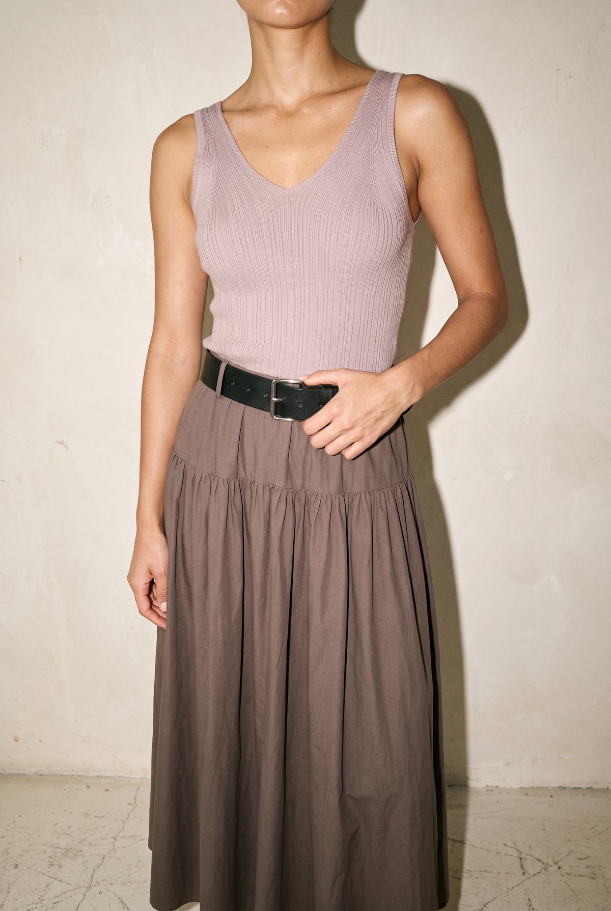 Marled Sleeveless Knit Dress Marled SLOW HIGH