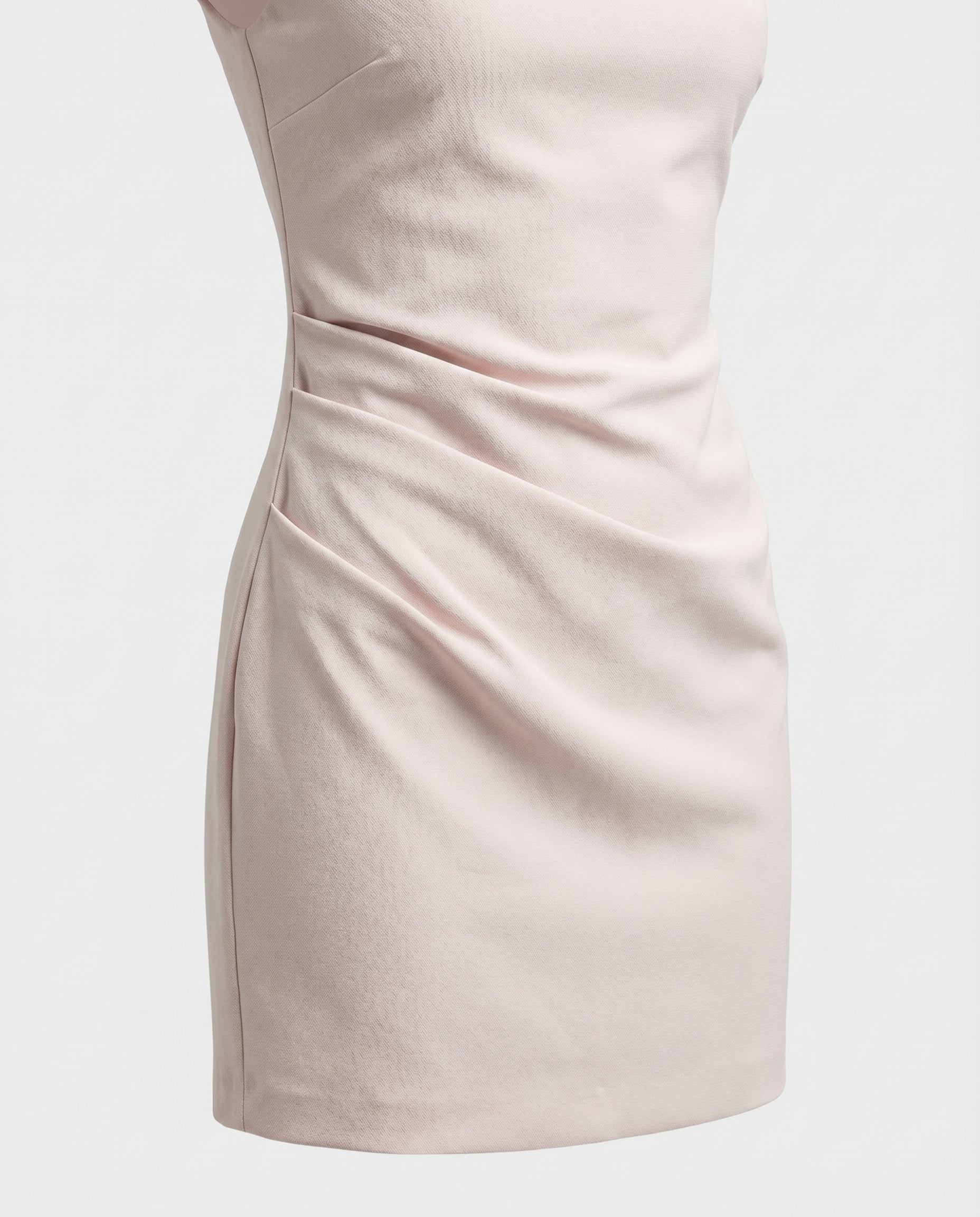 Ruched Midi Dress White