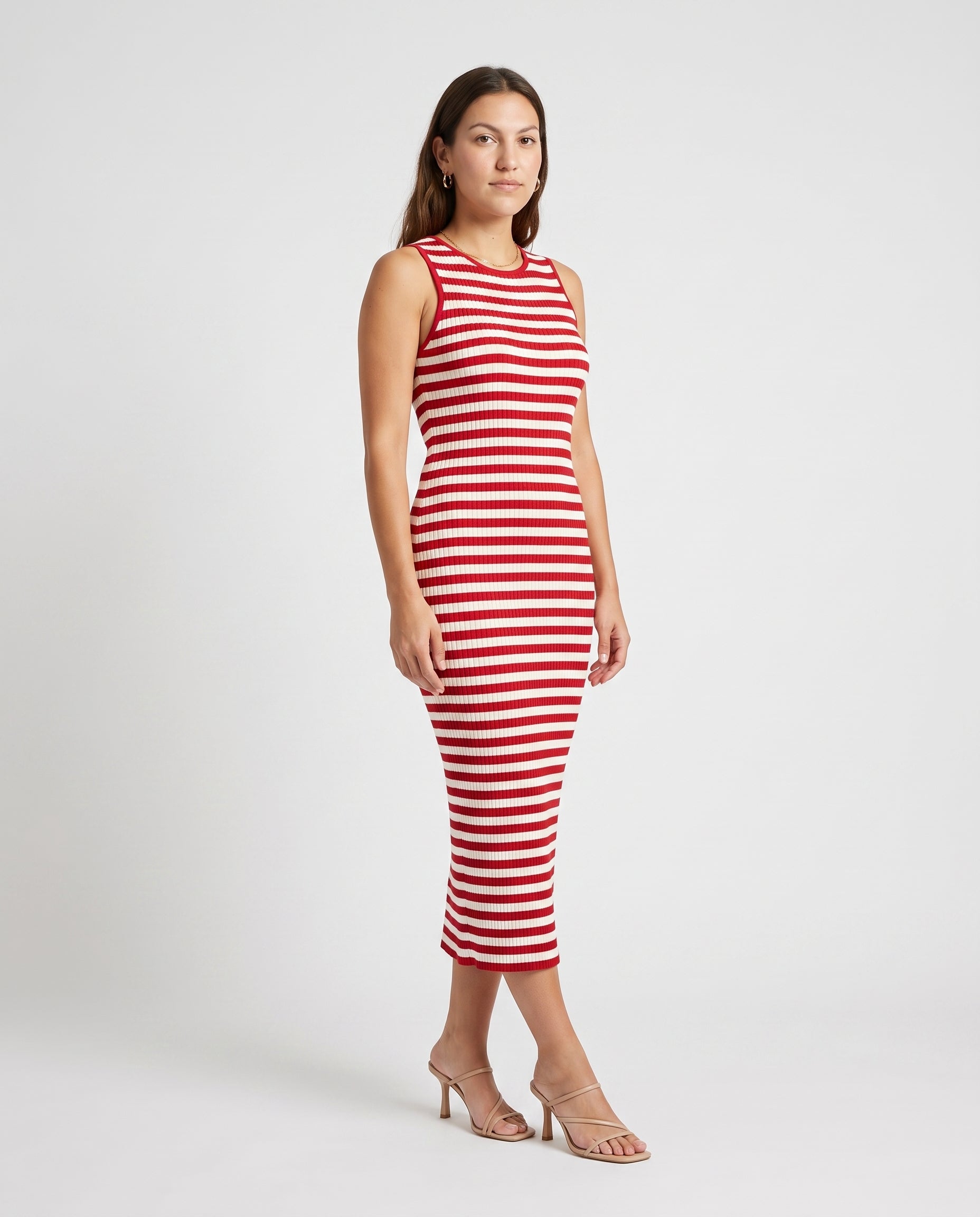Red Striped Bodycon Dress Red Stripe