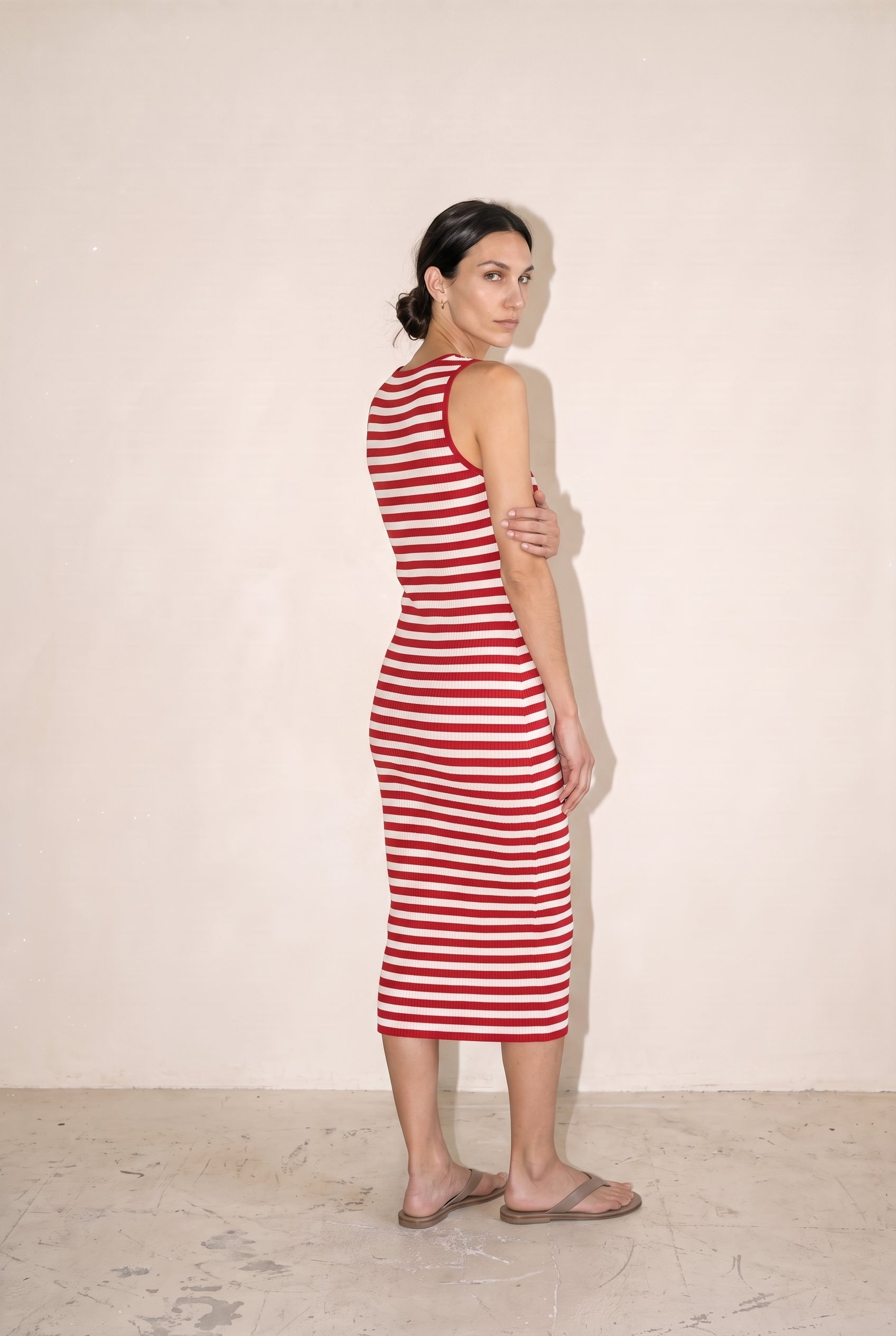 Red Striped Bodycon Dress Red Stripe