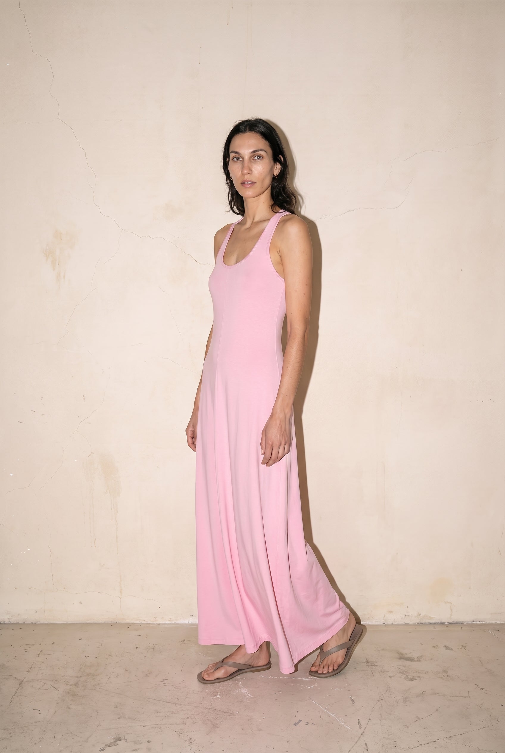 Soft Drape Maxi Dress Pink