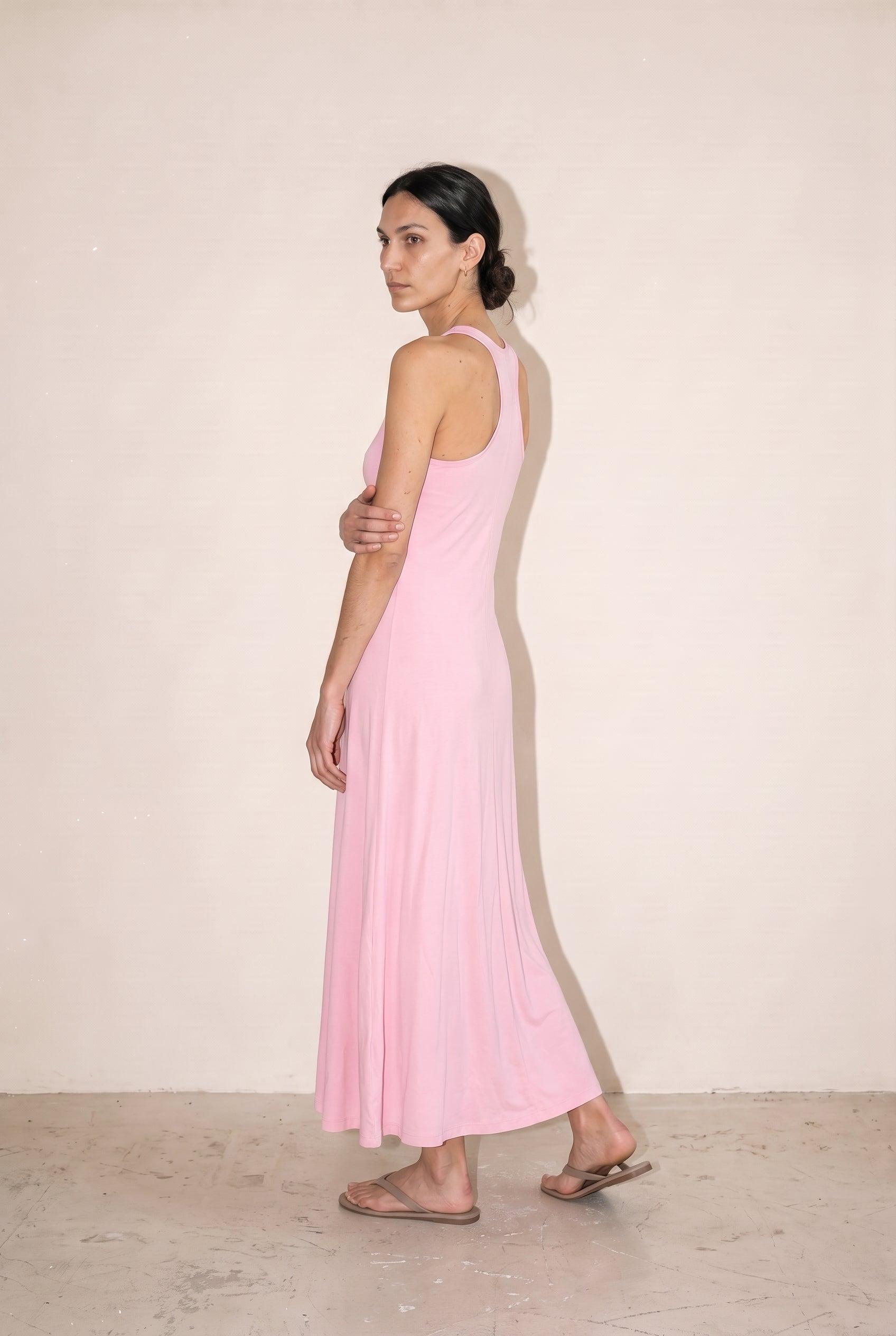 Soft Drape Maxi Dress Pink