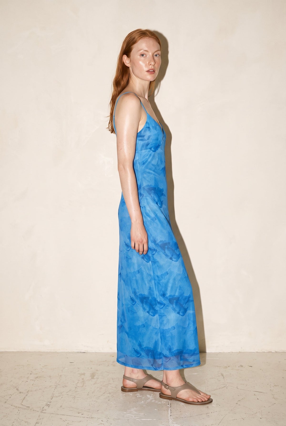 Floral Print Maxi Dress Blue audrey