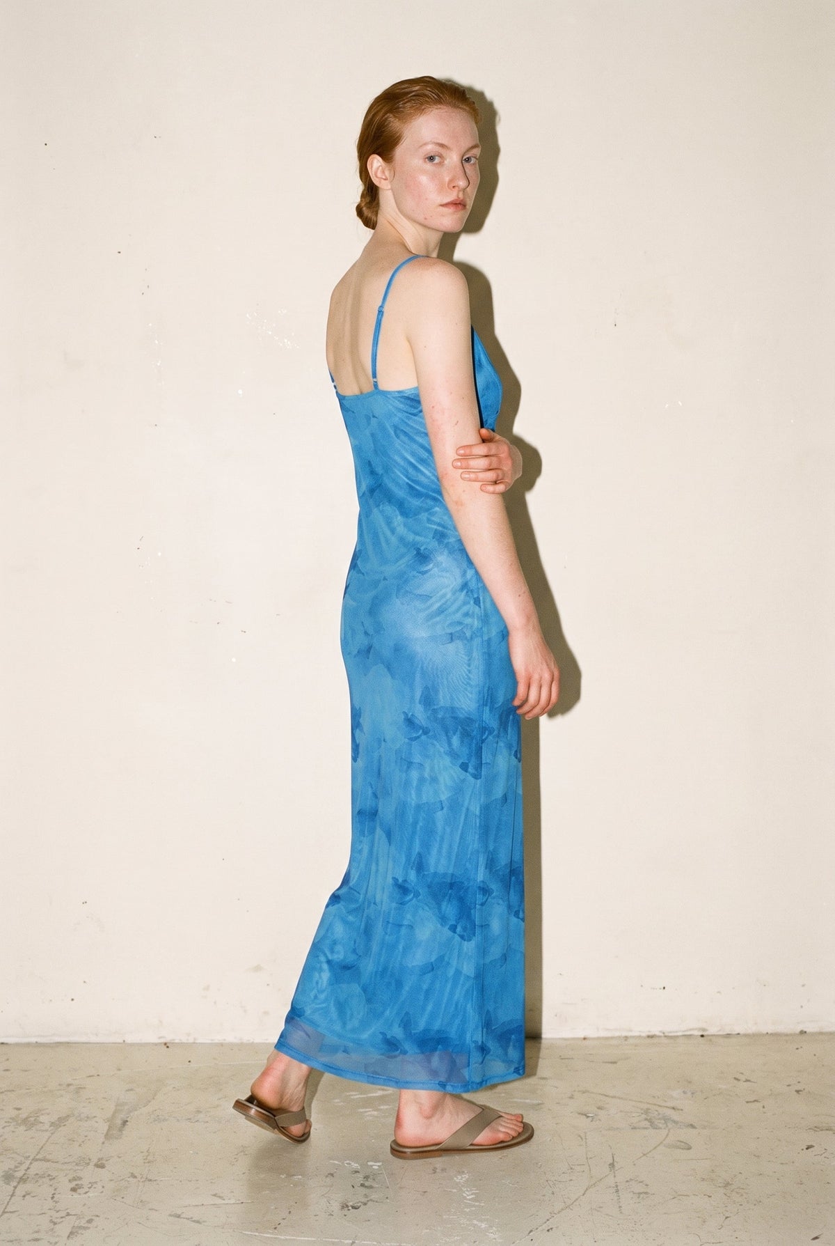 Floral Print Maxi Dress Blue audrey