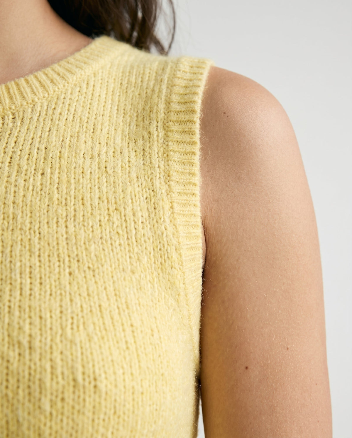 Marbella Mini Knit Cotton Round Neck Sleeveless Mini Creamy Yellow By Together