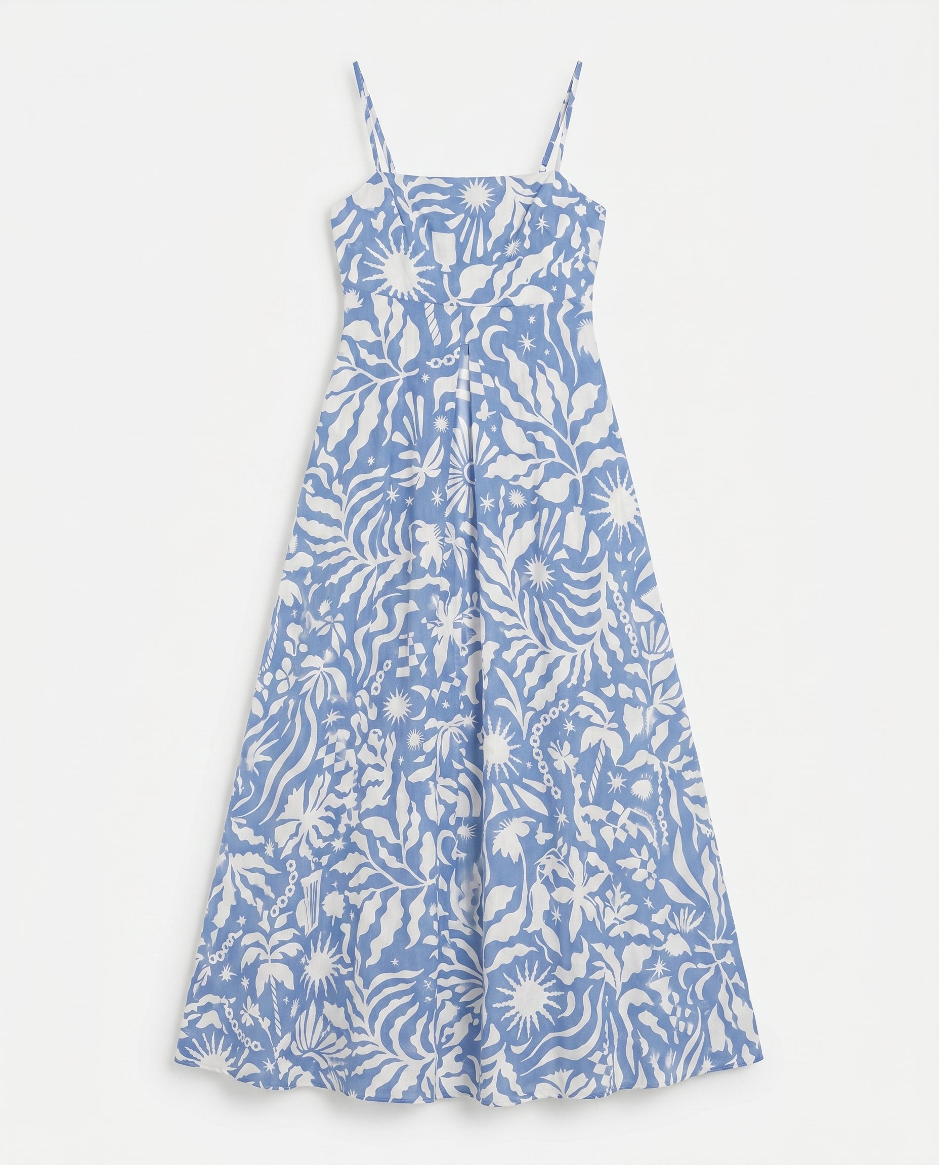 Palmetto Midi Dress Blue Cream