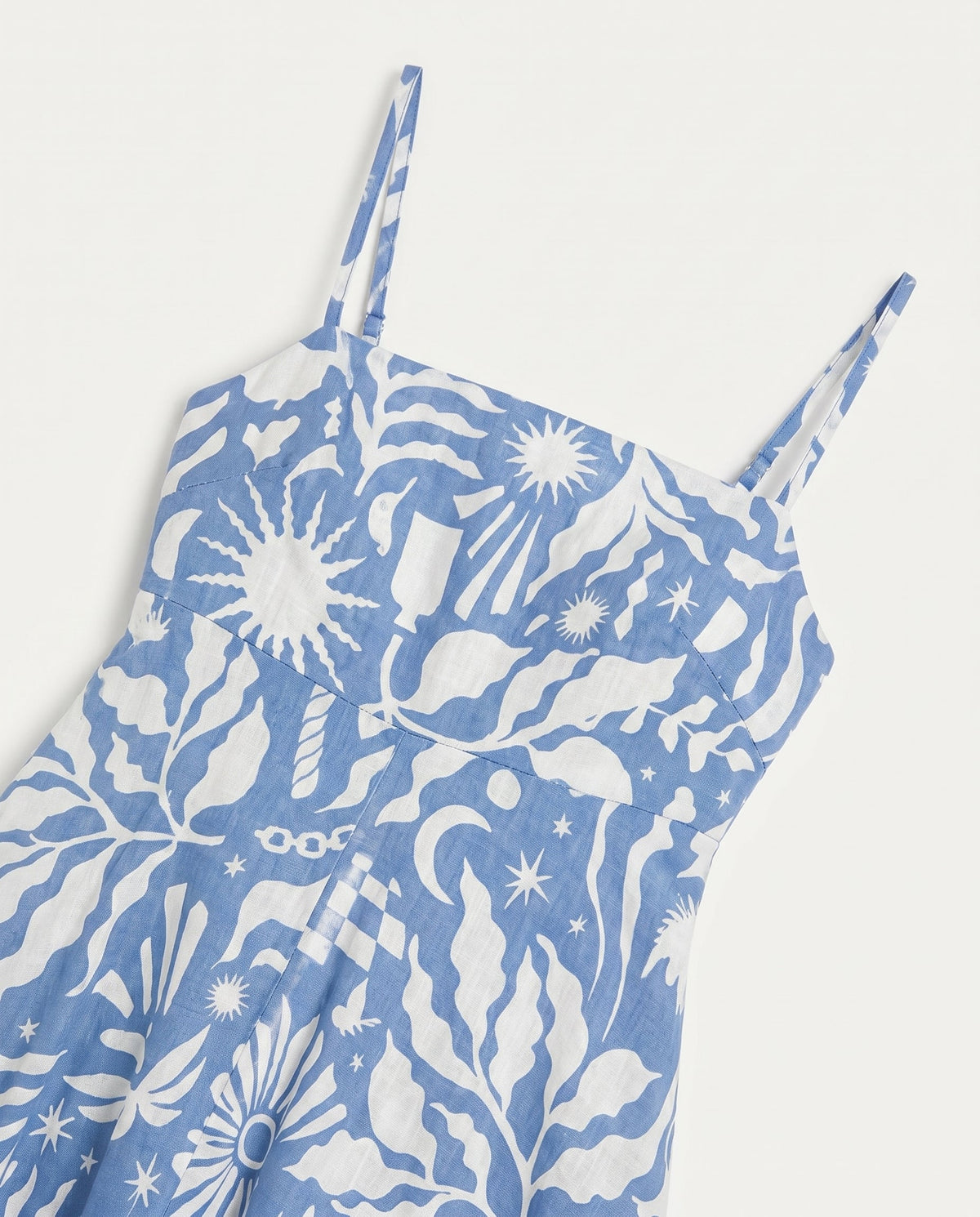 Palmetto Midi Dress Blue Cream By Together