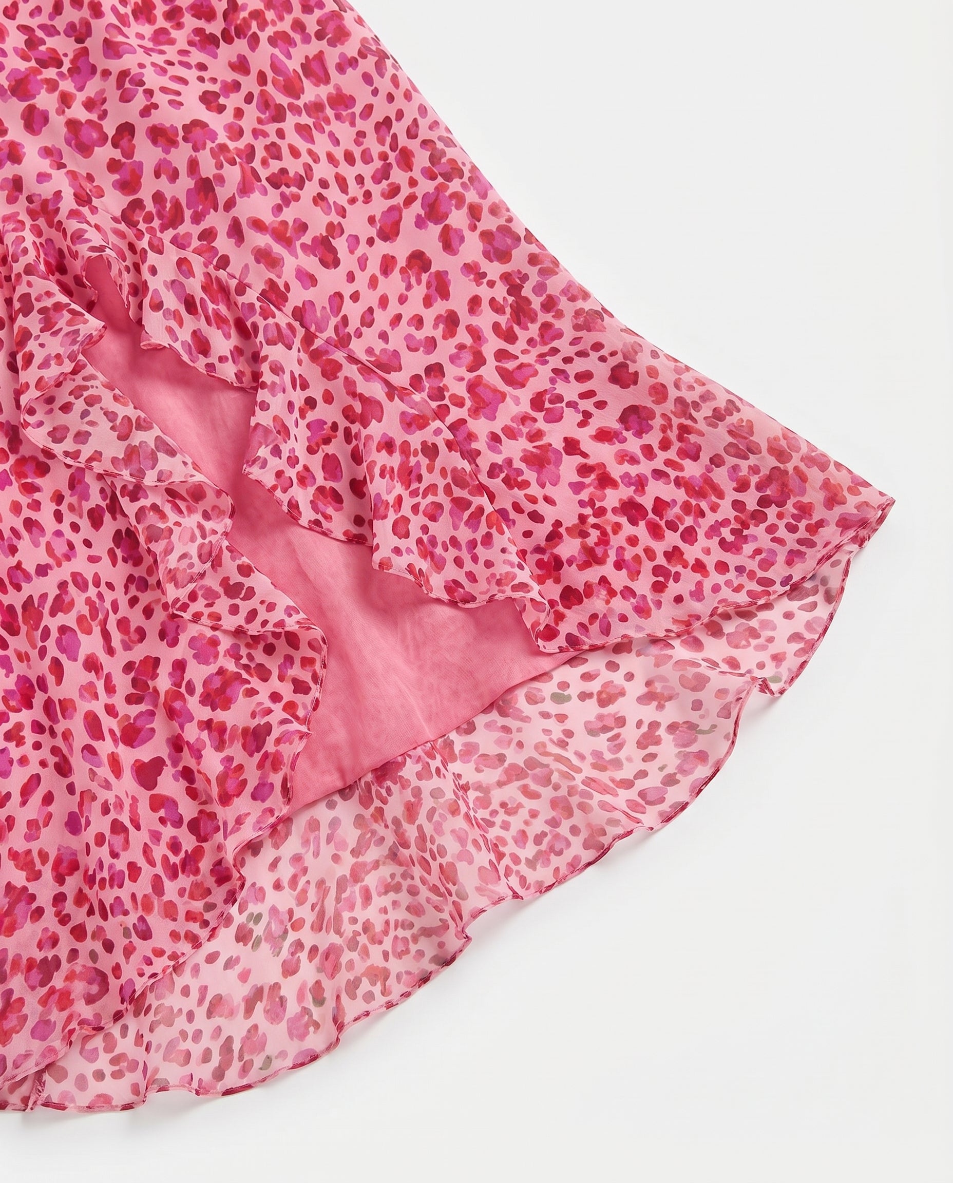 Animal Asymmetrical Ruffled Maxi Dress LOVE POTION