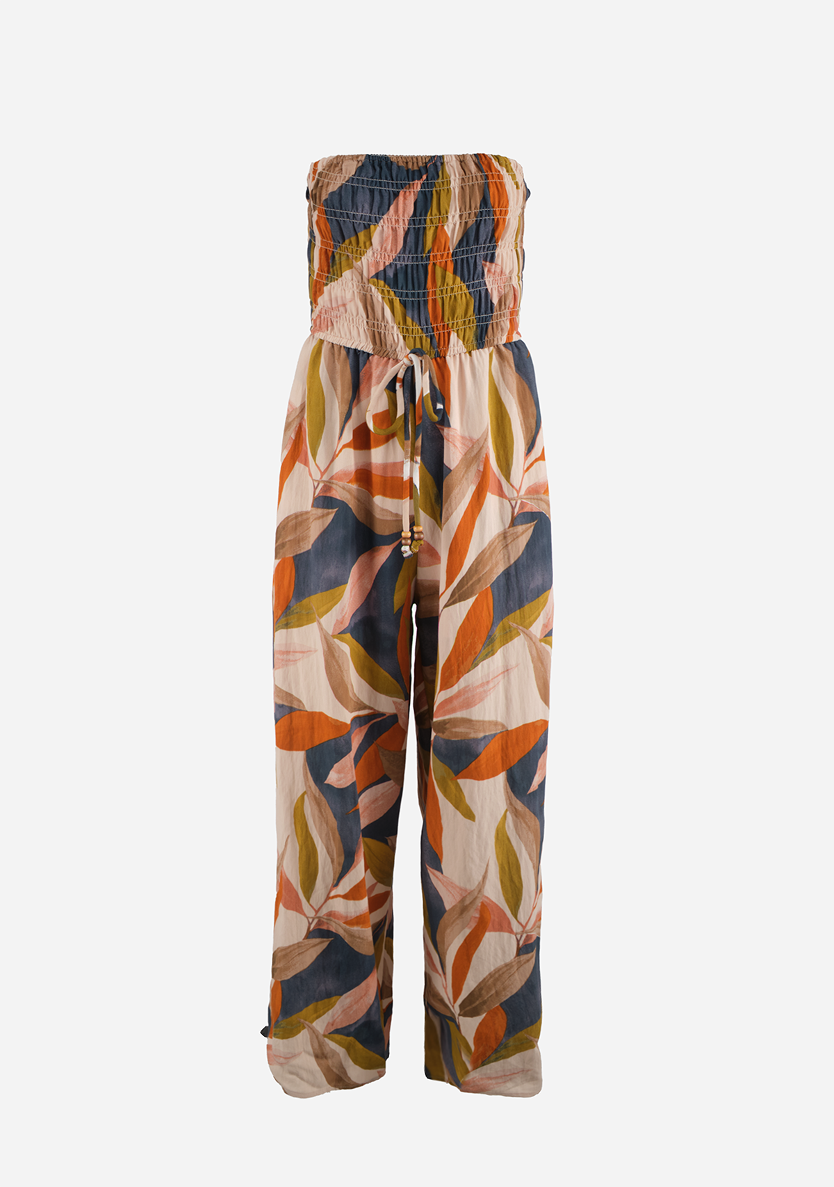 Destinations Smocked Top Wide Leg Jumpsuit Persimmon Blue