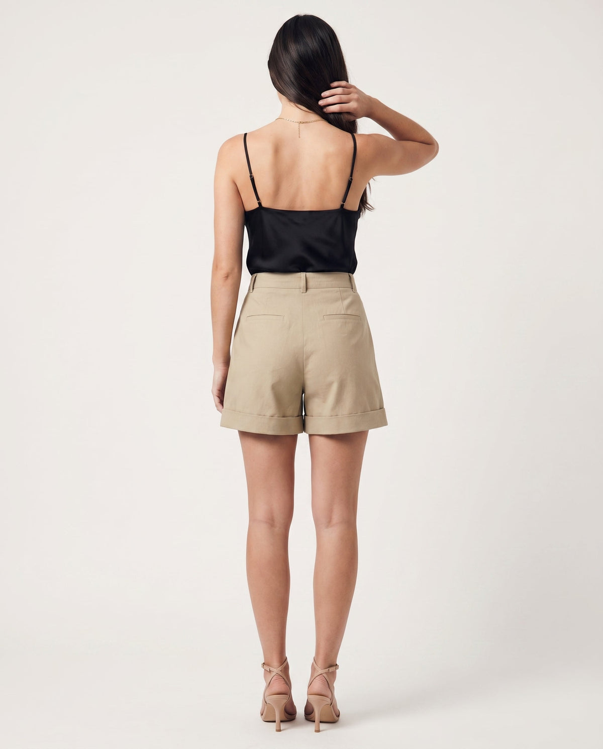 Pleated Front Relaxed Fit Shorts Green SLOW HIGH