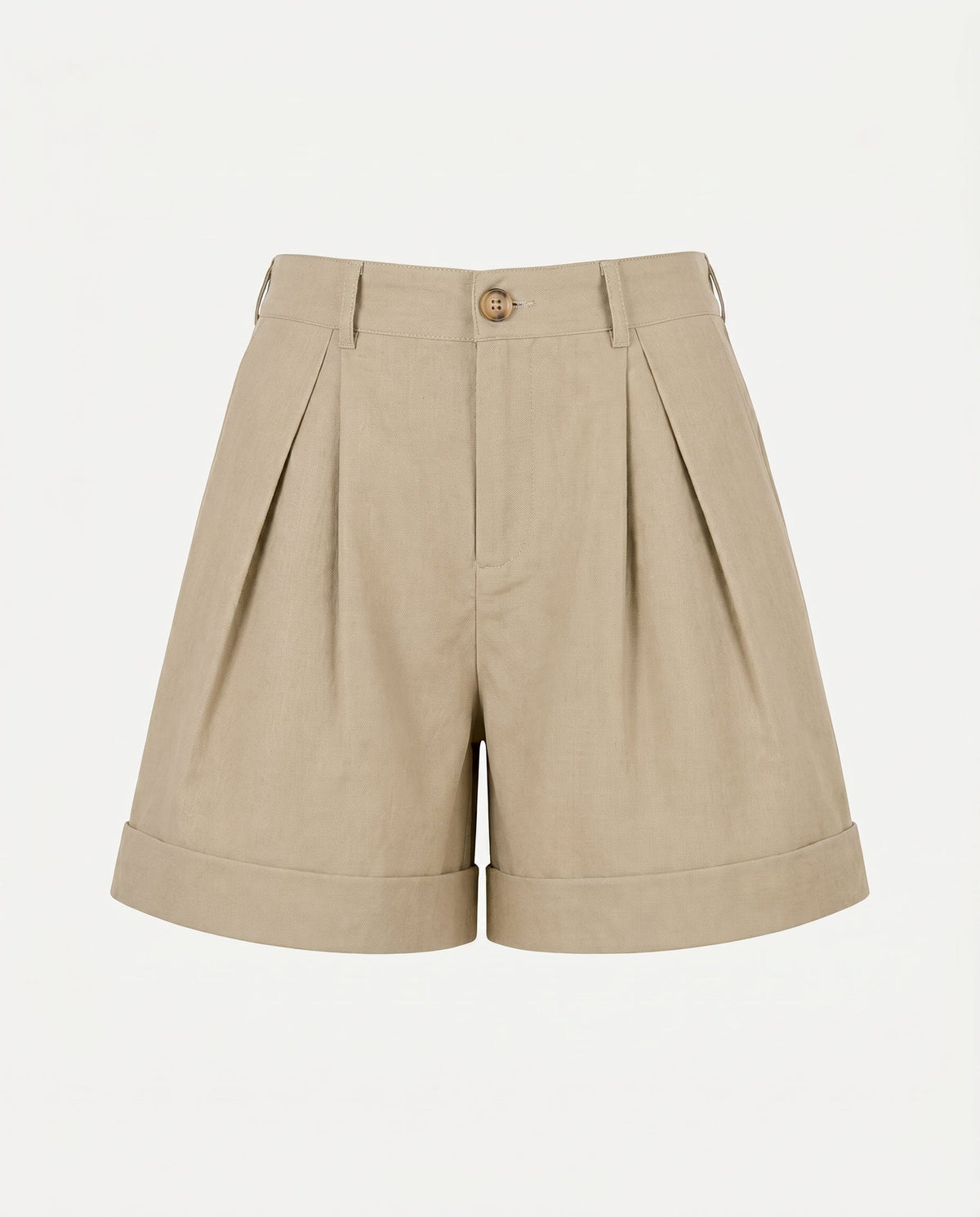 Pleated Front Relaxed Fit Shorts Green SLOW HIGH
