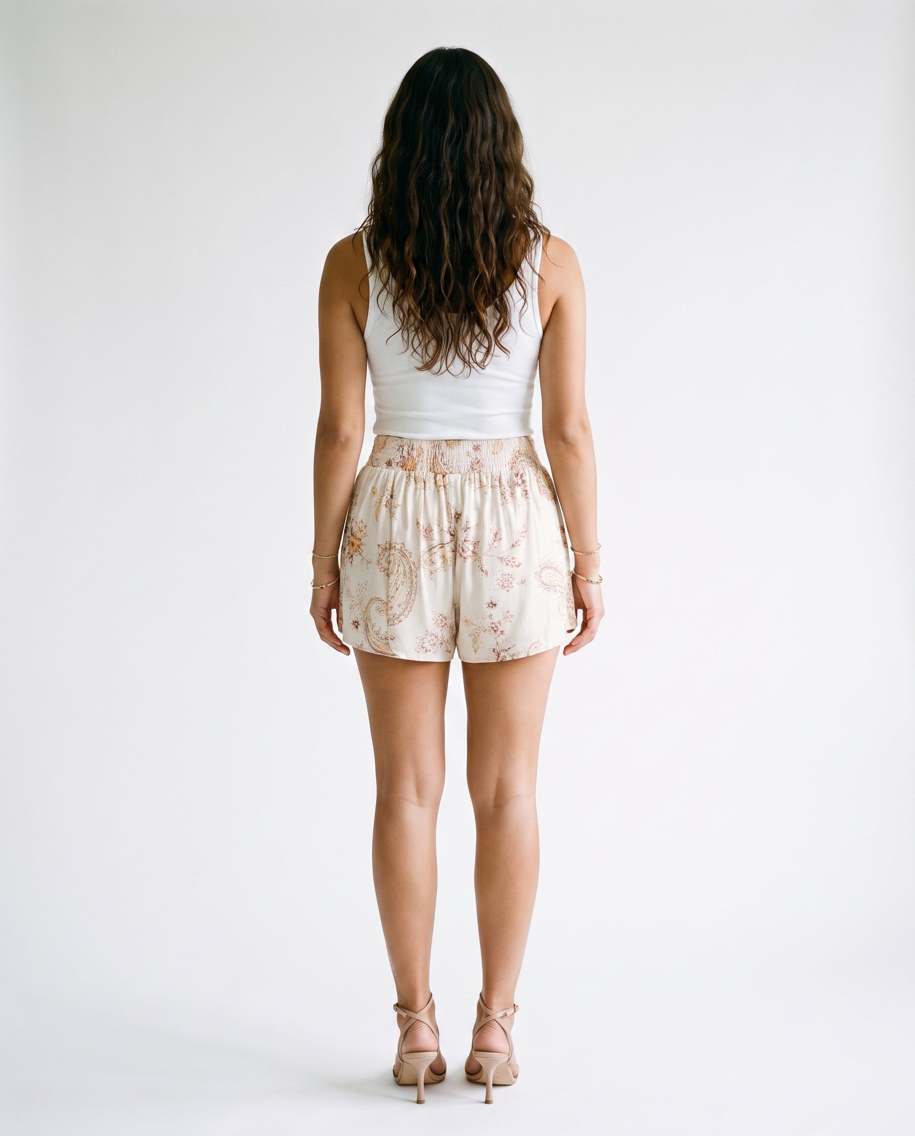 Pleated Print Detail Shorts Print 12 Rue Collette