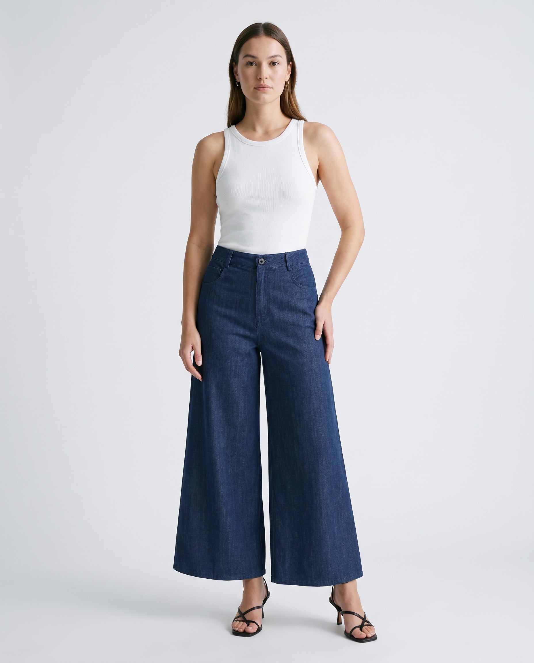 Essential Wide Leg Pants Blue