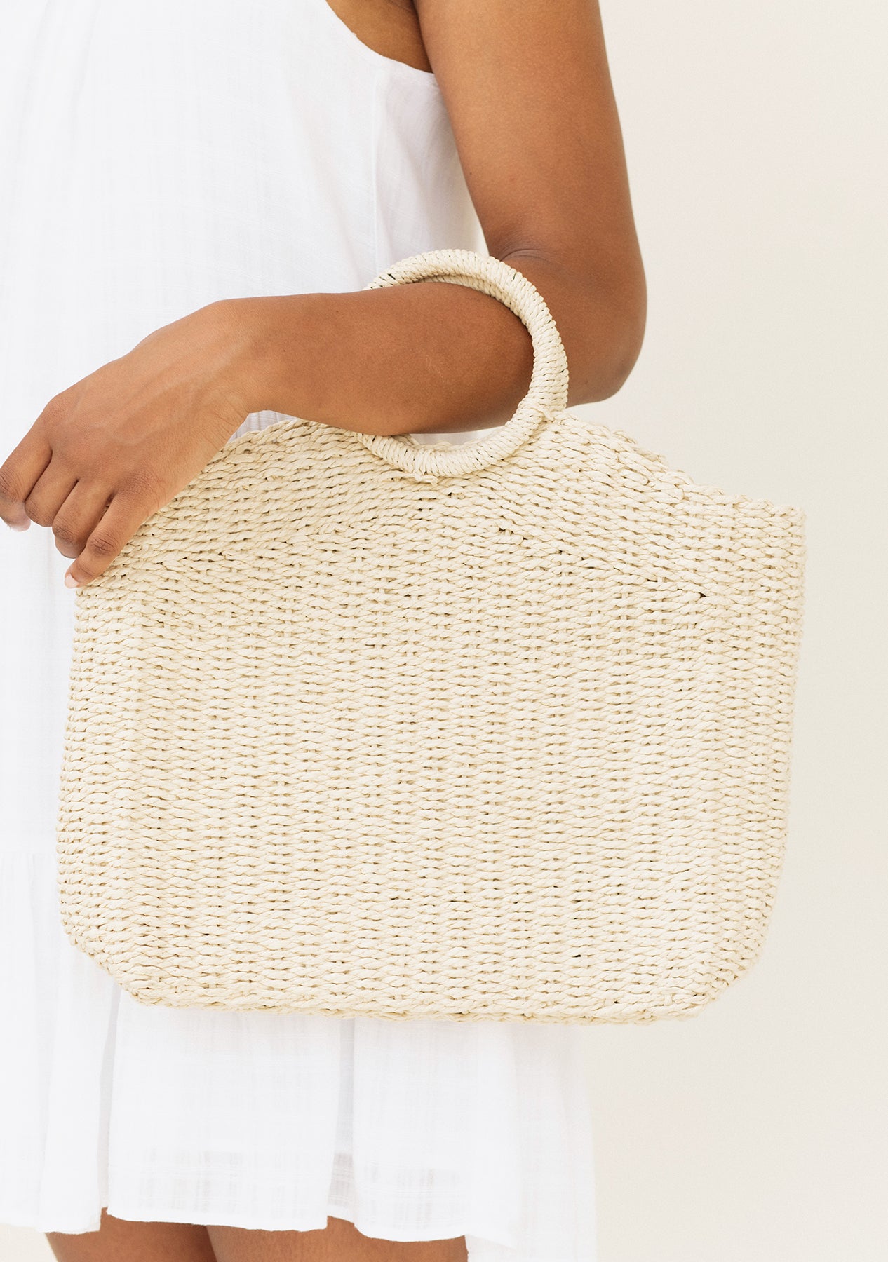 Large Rattan Bucket Bag - Main Image