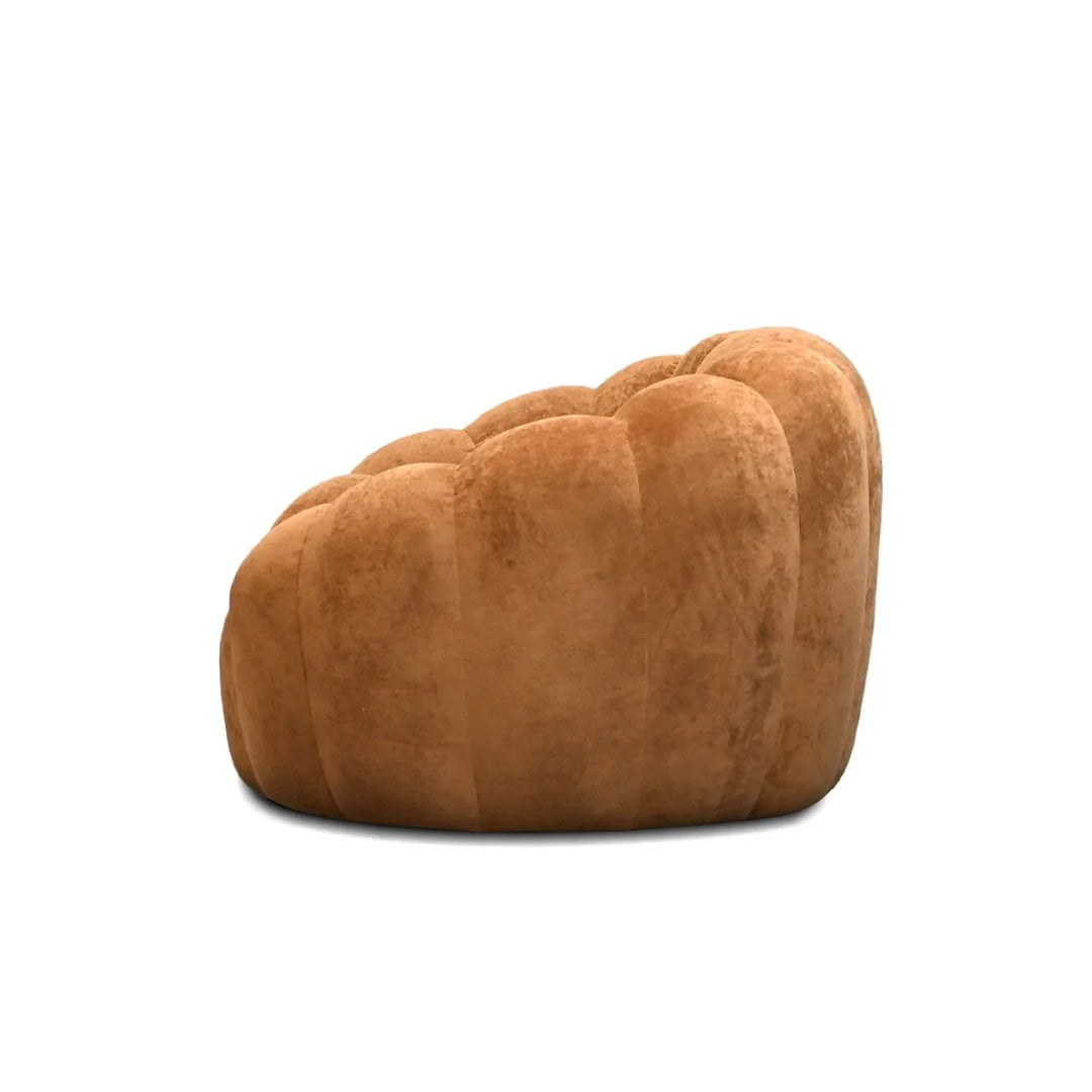 PUFFIN Lounge Chair Toffee Chenille Fabric
