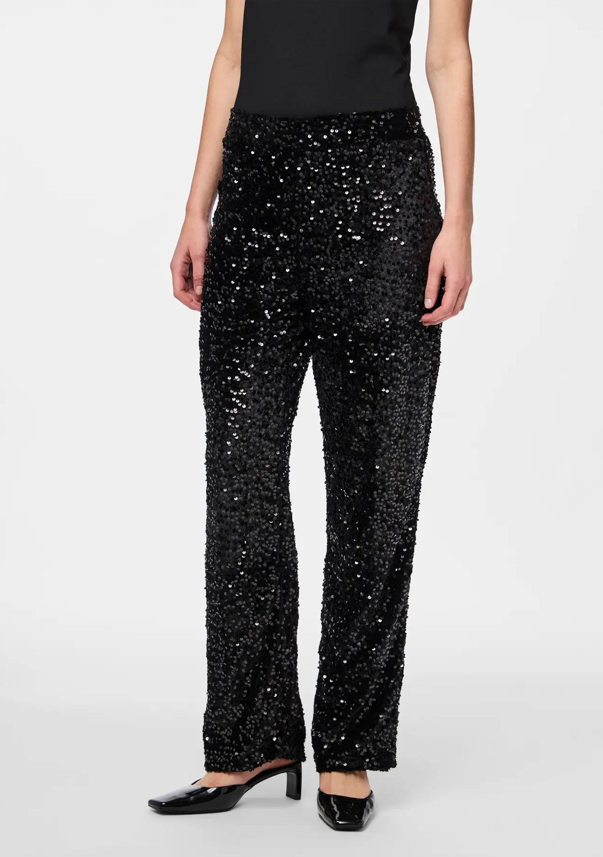 PCKam Hw Wide Pant Jrs Noos Bc Black Black Sequins