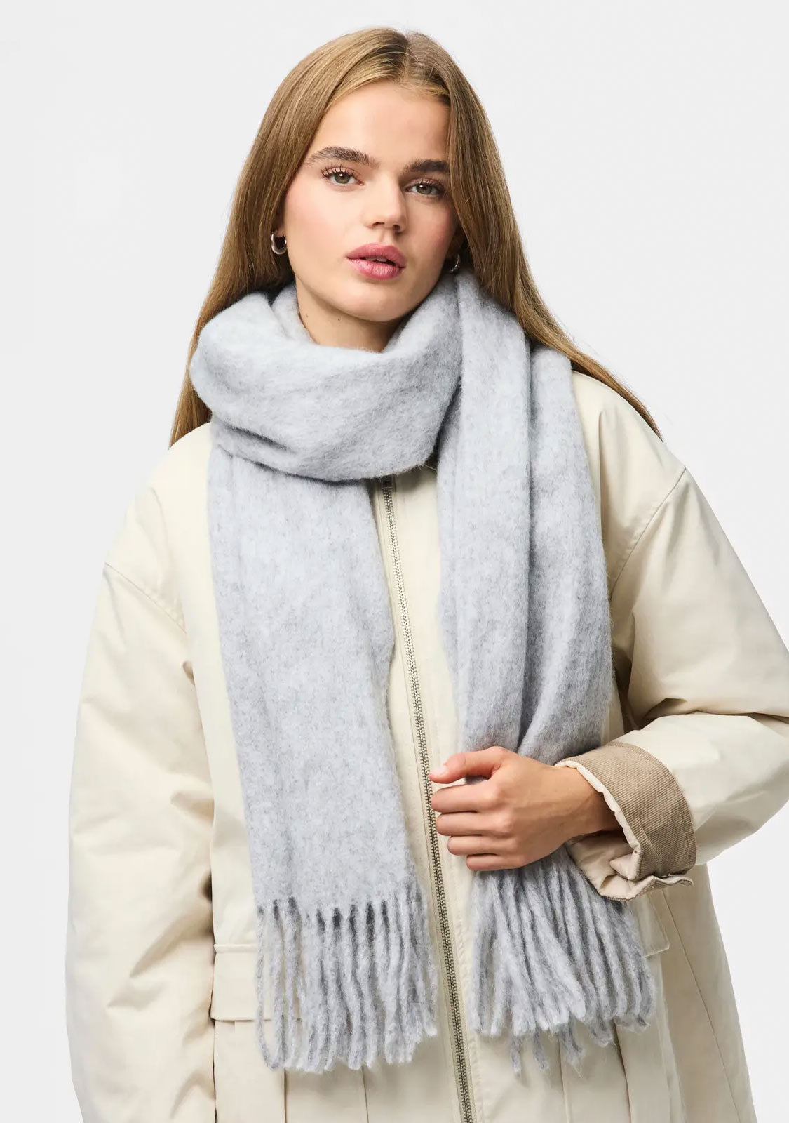 Pcnaya Long Scarf Noos Bc Light Grey
