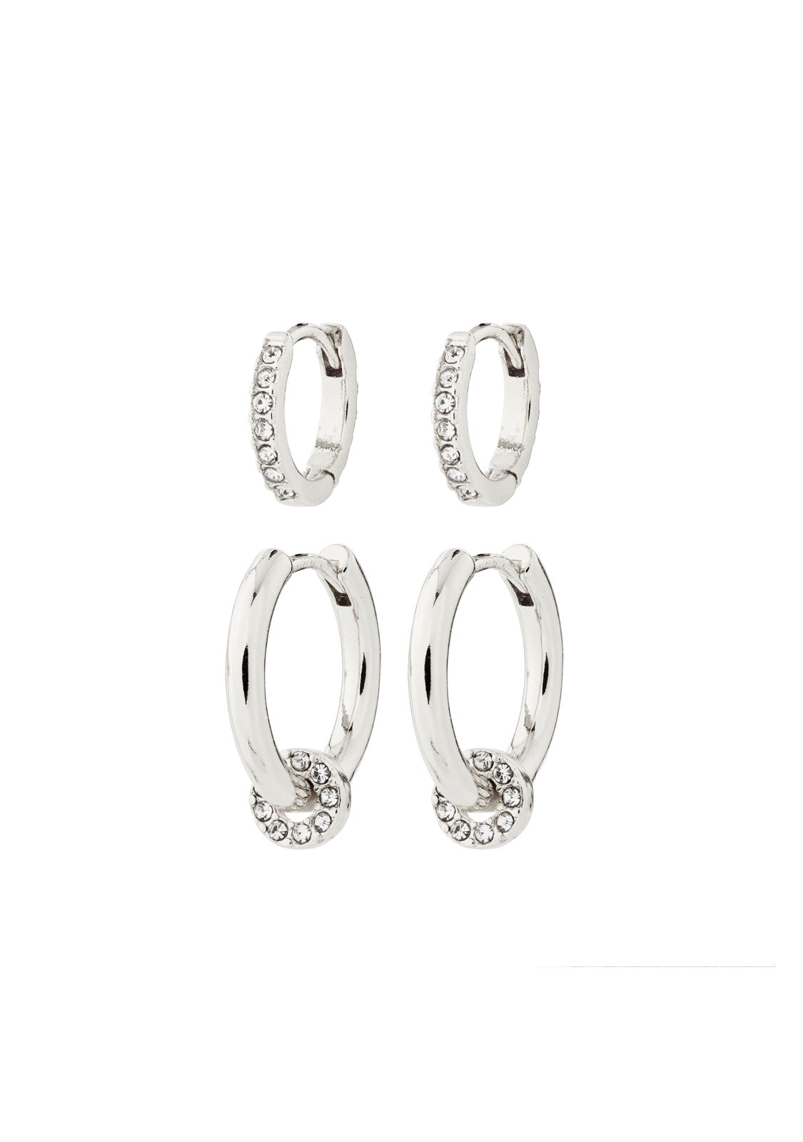 SCOTTIE recycled earrings 2-in-1 set silver